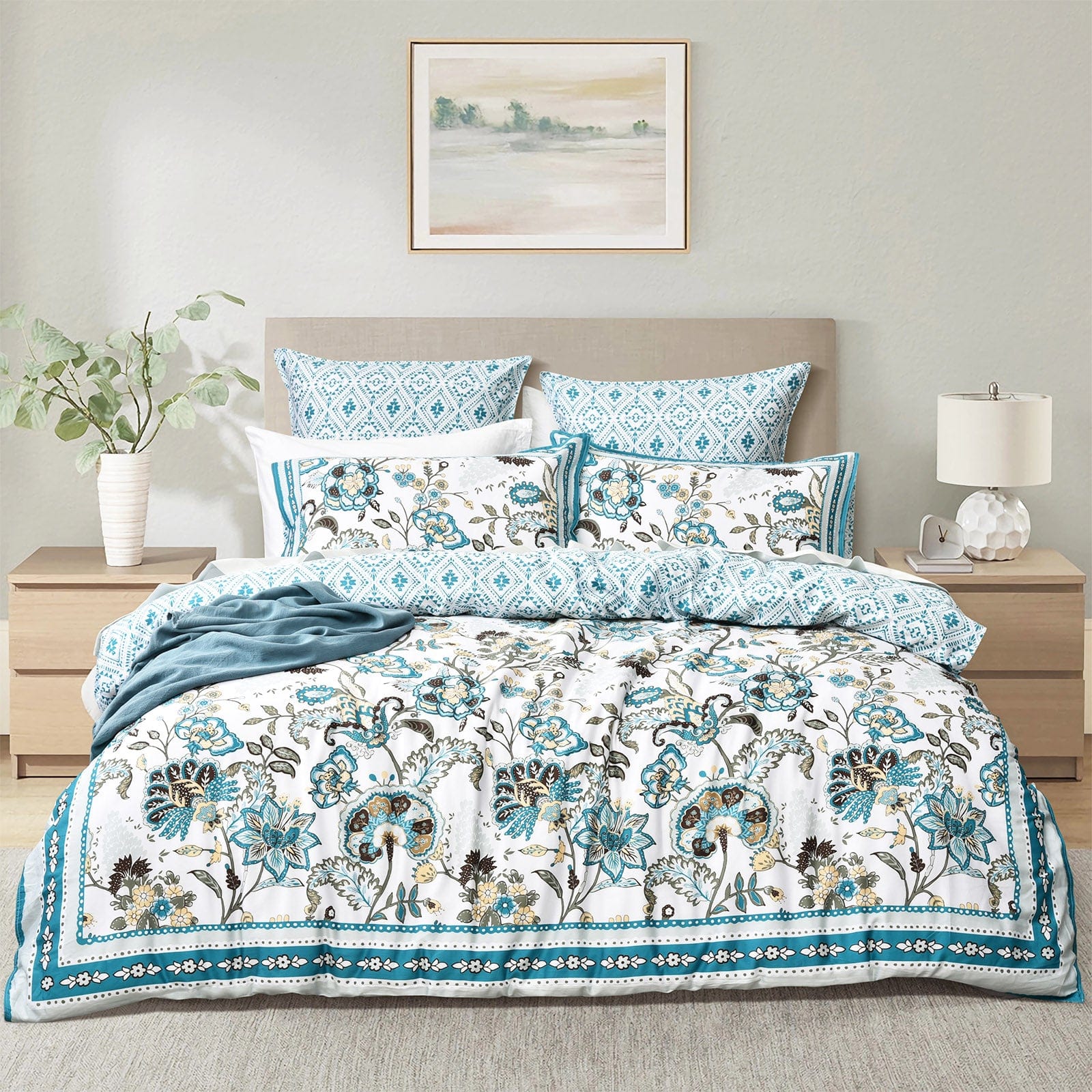 Renee Taylor Quilt Cover 300 TC Cotton Reversible Quilt Cover Sets - Anaya