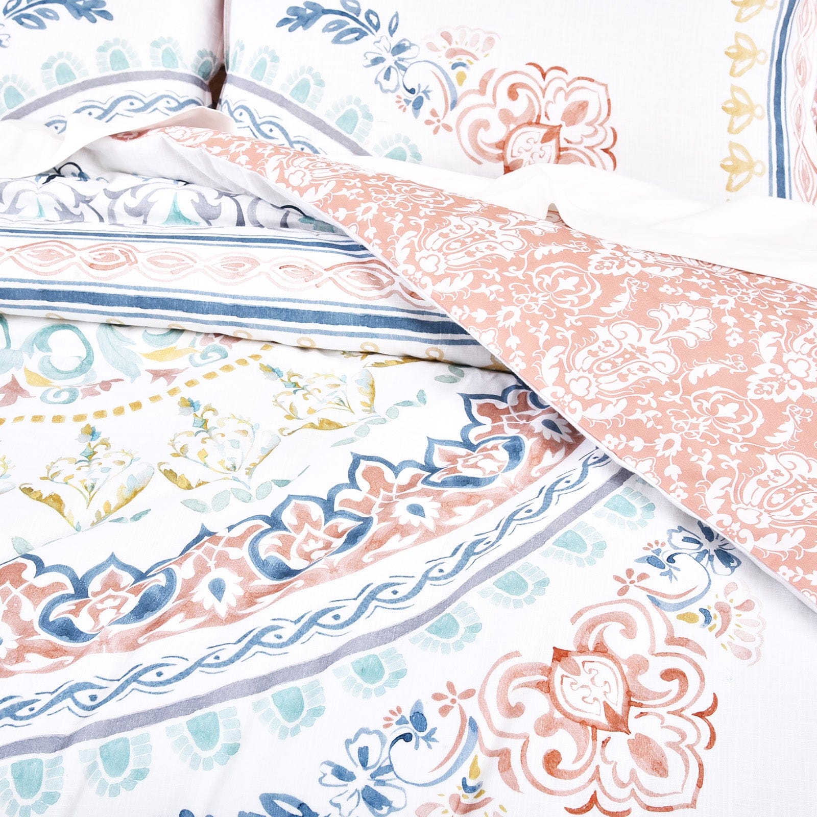 Renee Taylor Quilt Cover 300 TC Cotton Reversible Quilt Cover Sets - Kalina