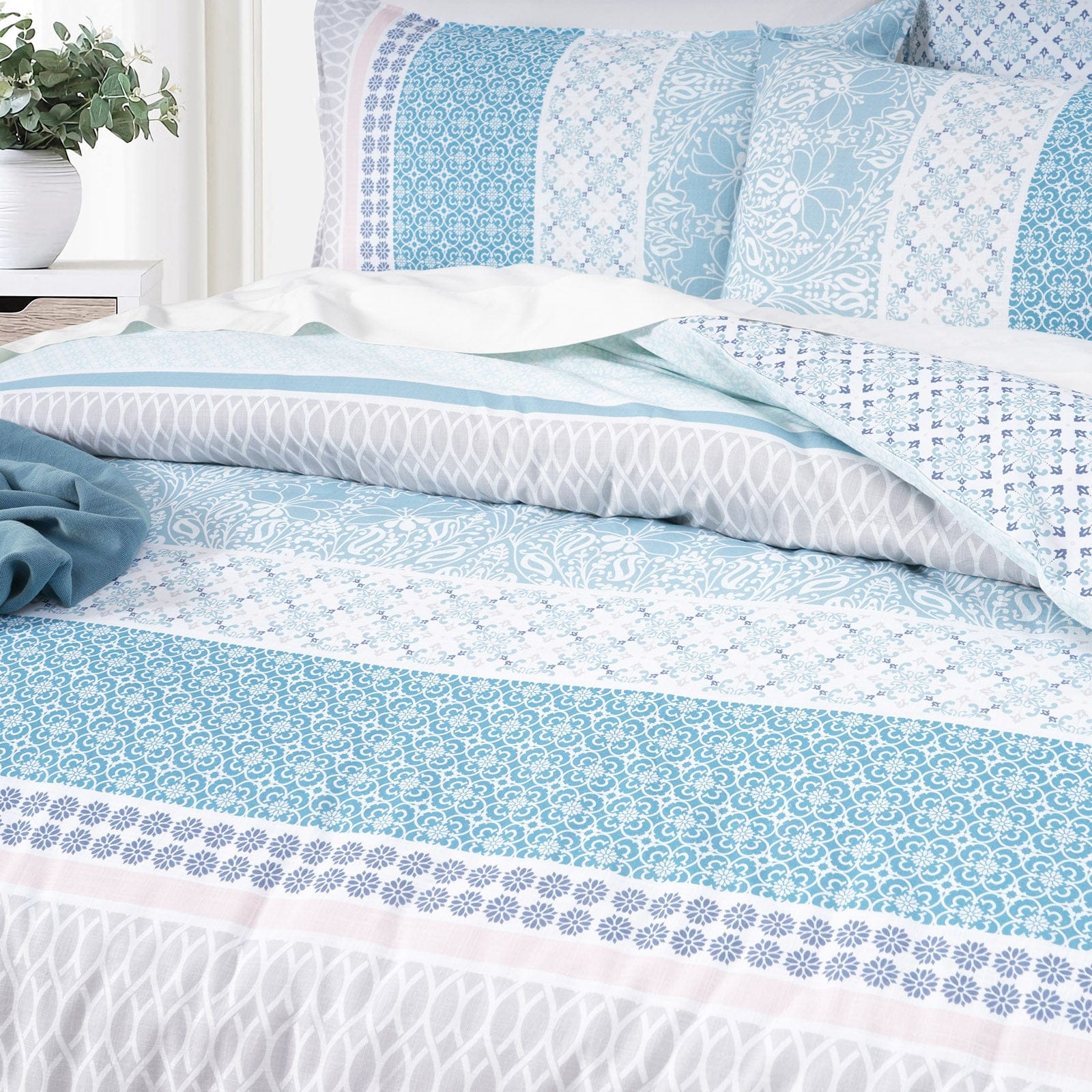 Renee Taylor Quilt Cover 300 TC Cotton Reversible Quilt Cover Sets - Margot