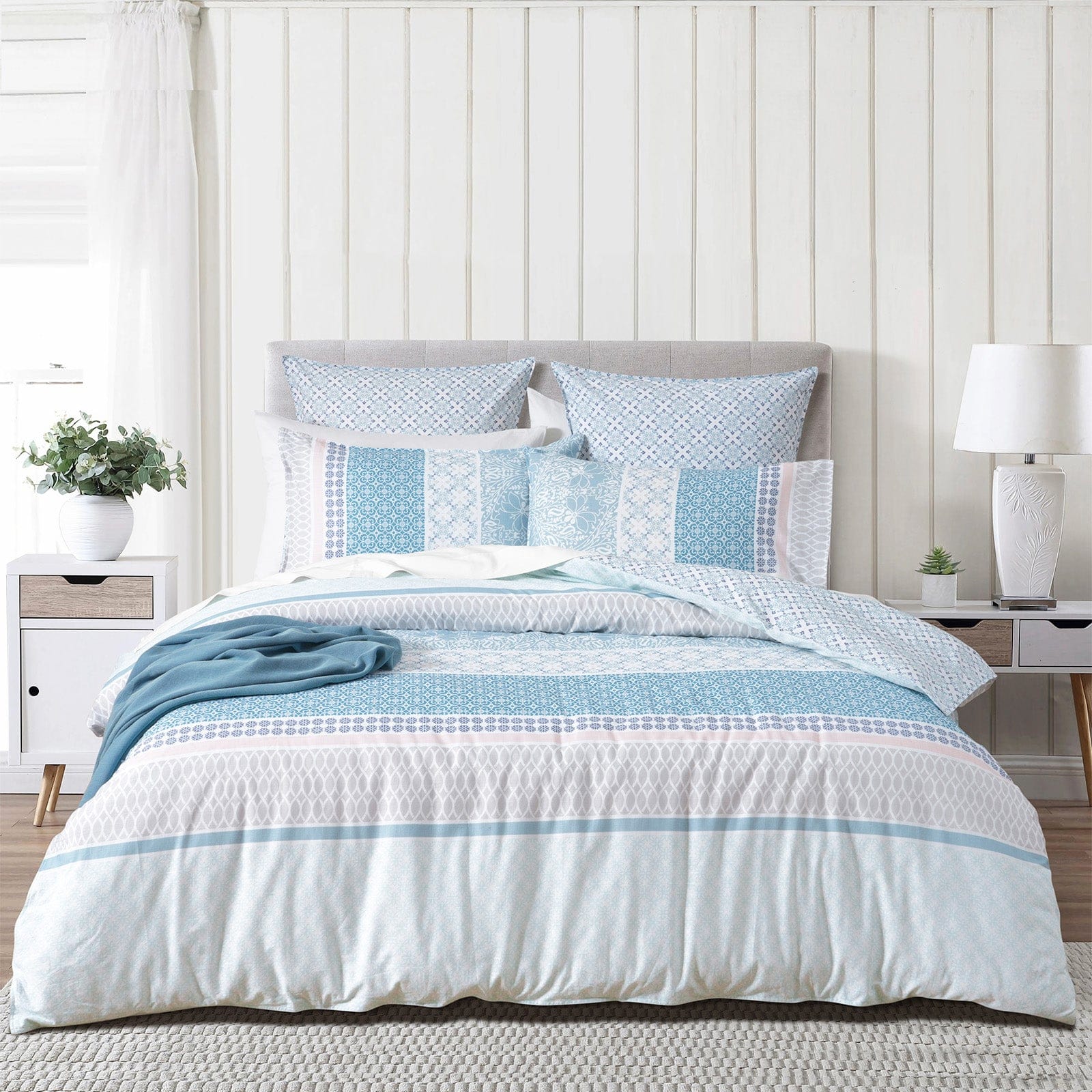 Renee Taylor Quilt Cover 300 TC Cotton Reversible Quilt Cover Sets - Margot