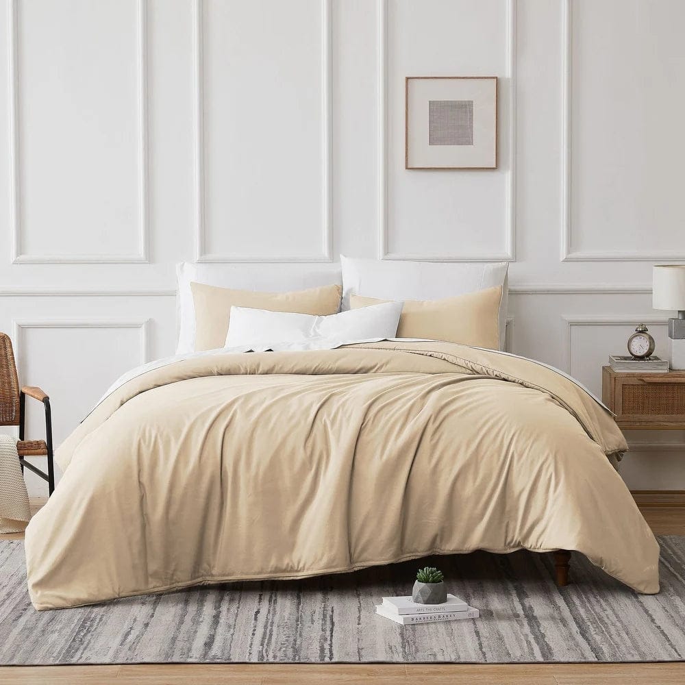 Renee Taylor Quilt Cover 700 TC Tencel Lyocell Fibre & Cotton Quilt Cover Set - BONE