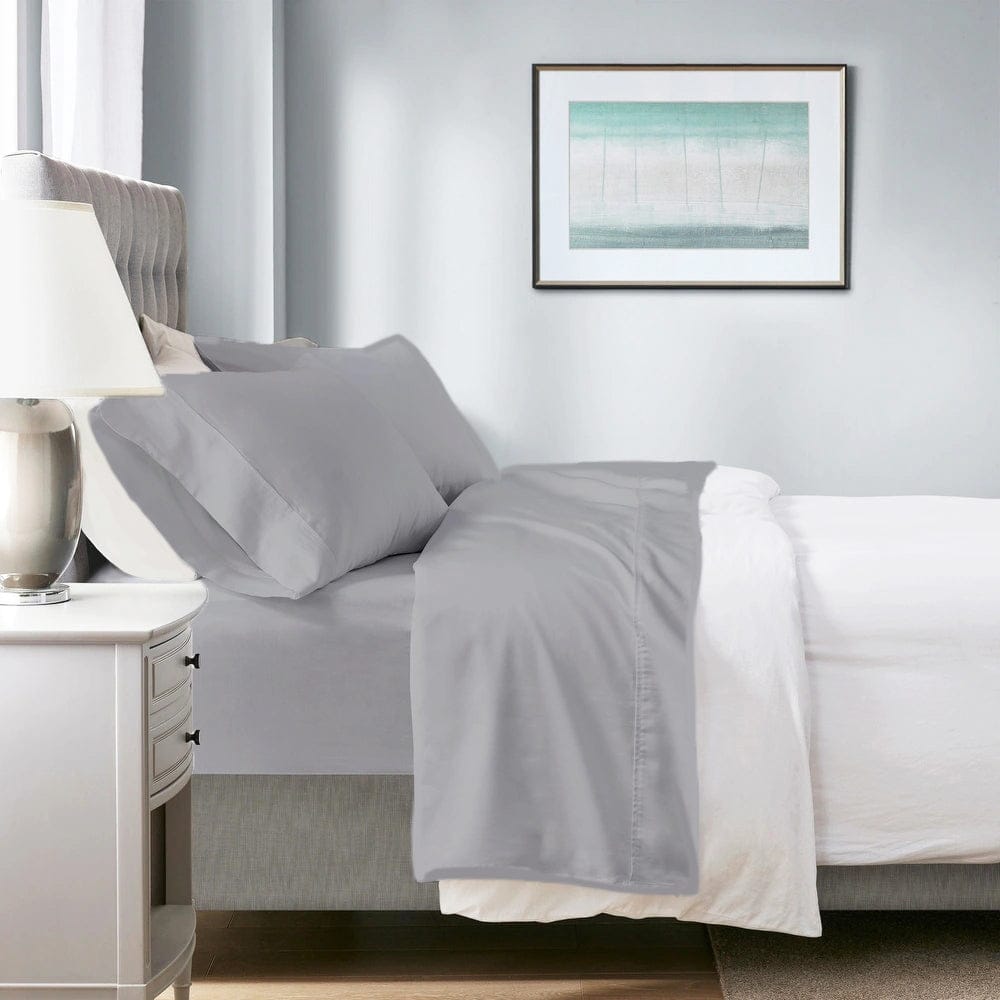 Renee Taylor Bed Sheets 700 TC Tencel Lyocell Fibre & Cotton Sheet Set - DOVE