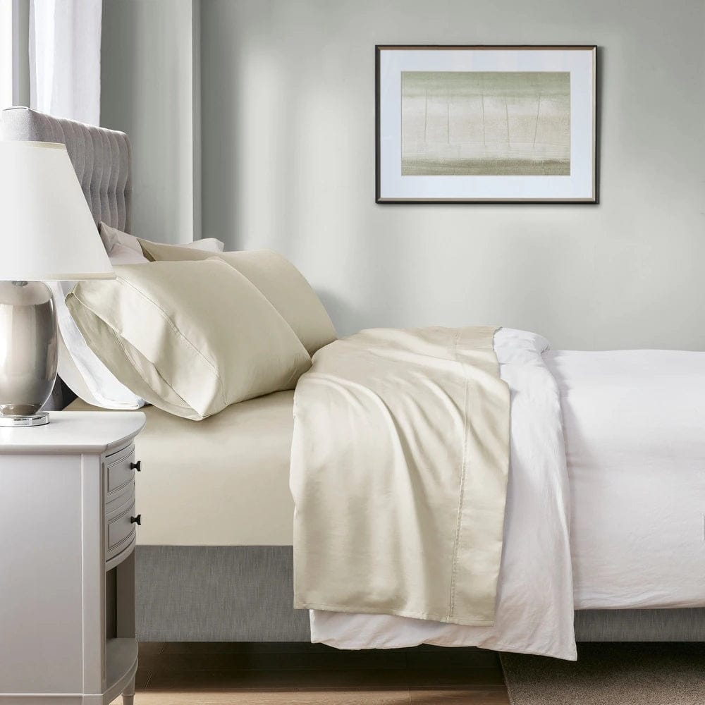 Renee Taylor Bed Sheets 700 TC Tencel Lyocell Fibre & Cotton Sheet Set - Ivory