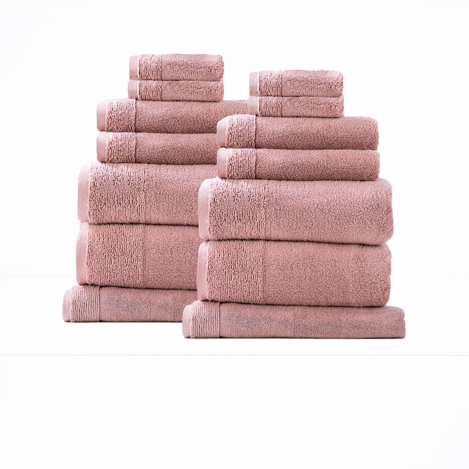 Renee Taylor Bathroom Towel Sets Aireys 650 GSM Zero Twist 14 Piece Cherwood