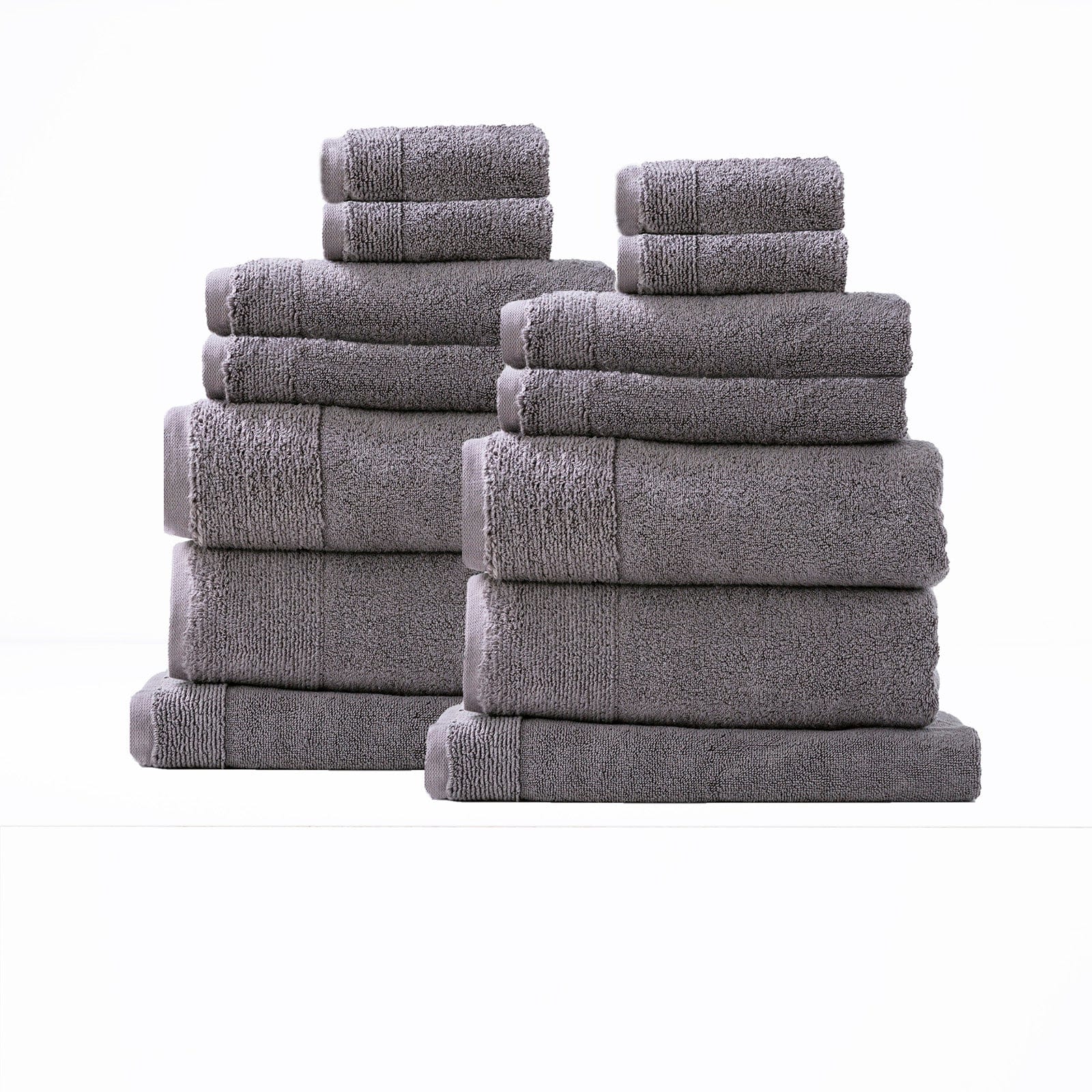 Renee Taylor Bathroom Towel Sets Aireys 650 GSM Zero Twist 14 Piece Nickel