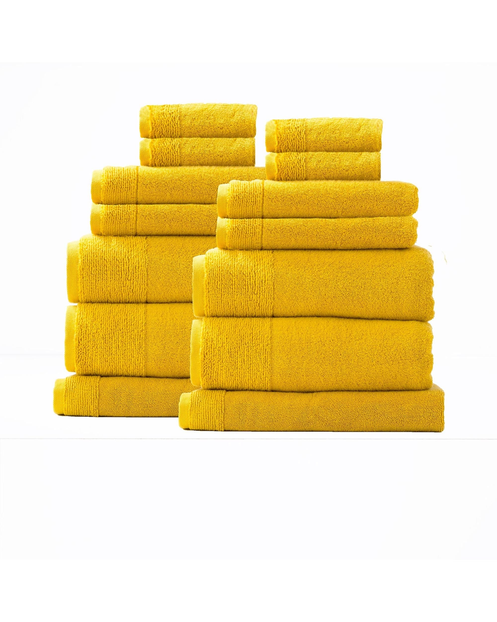 Renee Taylor Bathroom Towel Sets Aireys 650 GSM Zero Twist 14 Piece Spice
