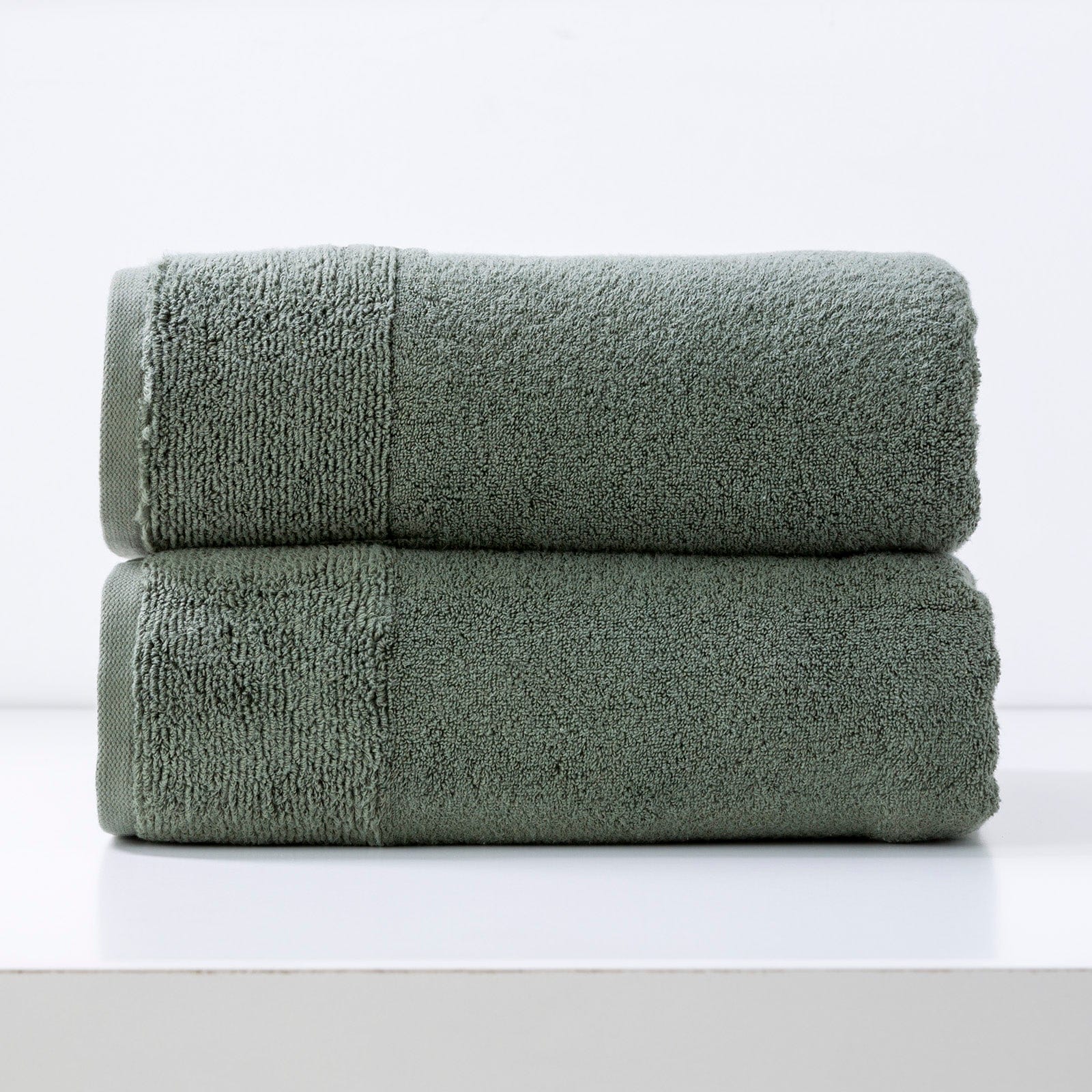 Renee Taylor Bathroom Towel Sets Aireys 650 GSM Zero Twist 2 Pack Bath Sheet Agave