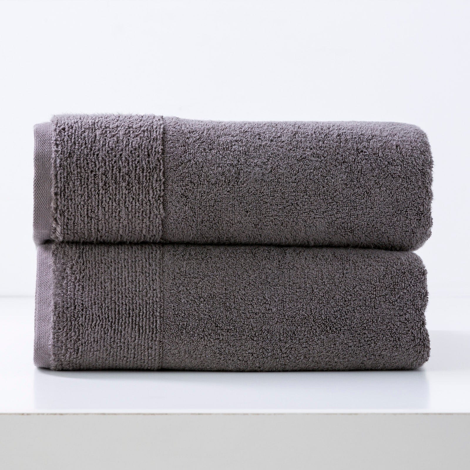 Renee Taylor Bathroom Towel Sets Aireys 650 GSM Zero Twist 2 Pack Bath Sheet Nickel