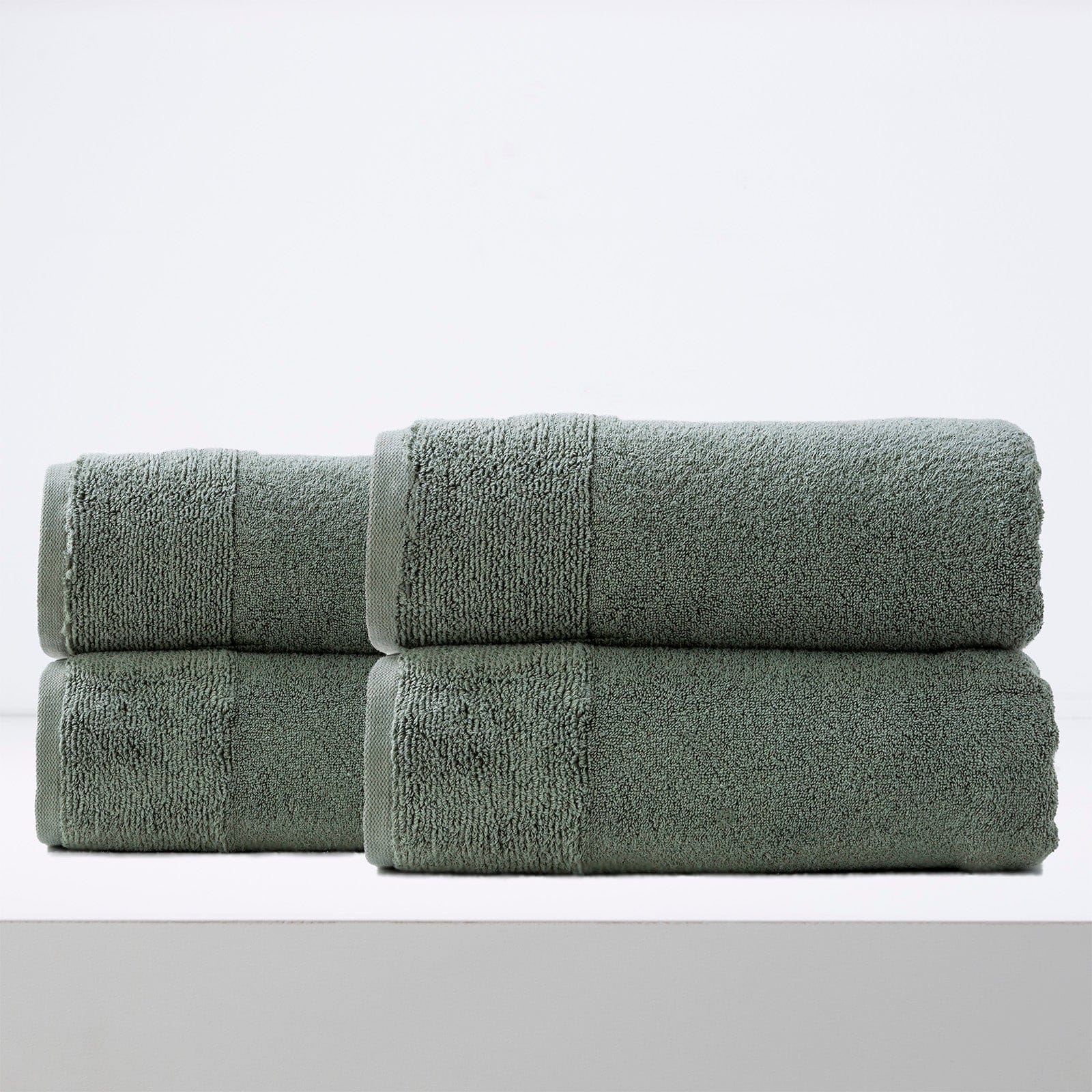 Renee Taylor Bathroom Towel Sets Aireys 650 GSM Zero Twist 4 Pack Bath Sheet Agave