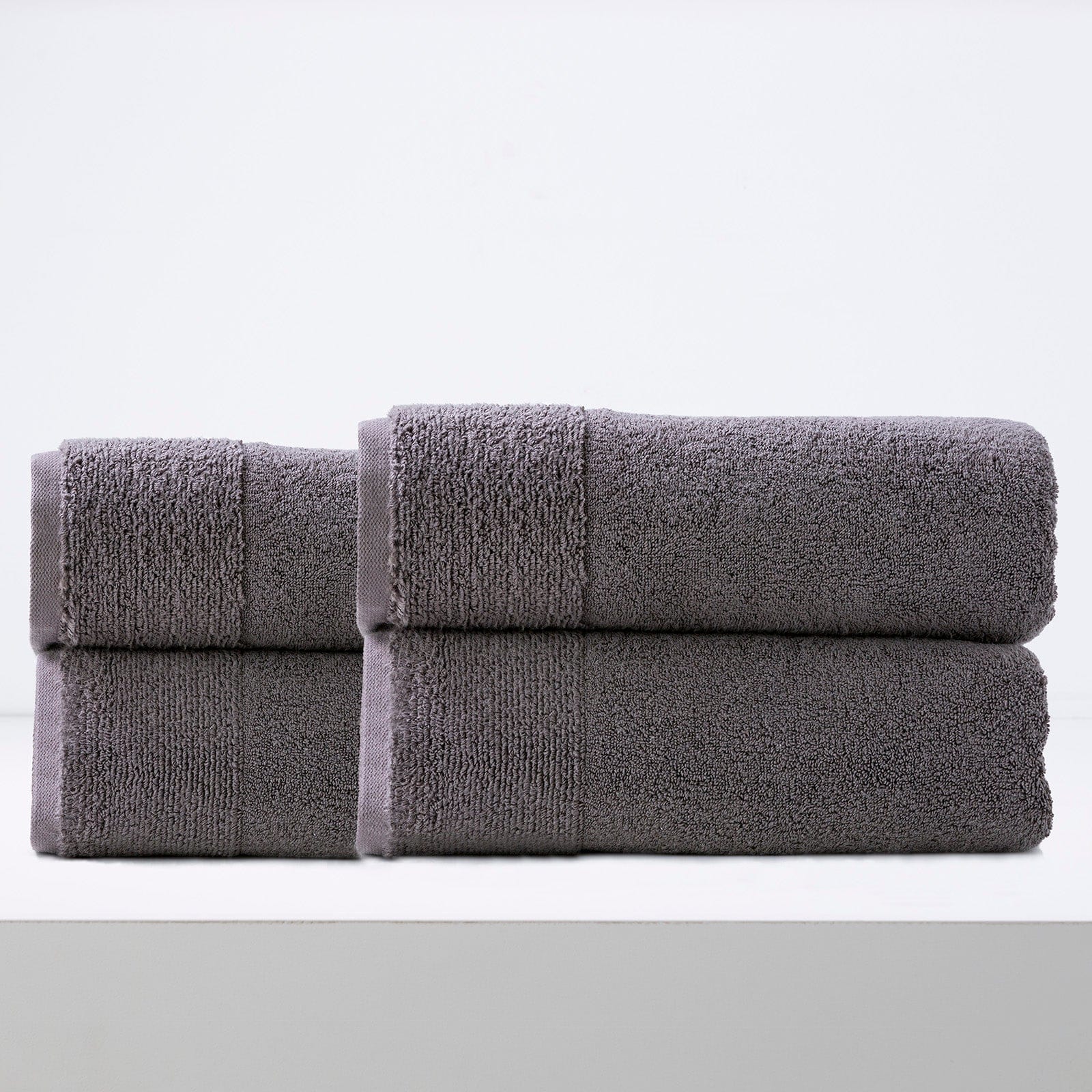 Renee Taylor Bathroom Towel Sets Aireys 650 GSM Zero Twist 4 Pack Bath Sheet Nickel