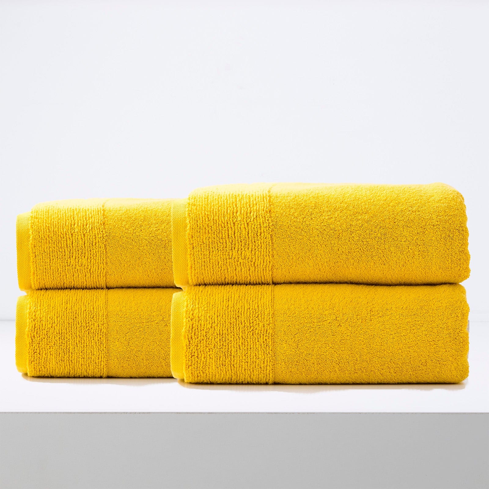 Renee Taylor Bathroom Towel Sets Aireys 650 GSM Zero Twist 4 Pack Bath Sheet Yellow