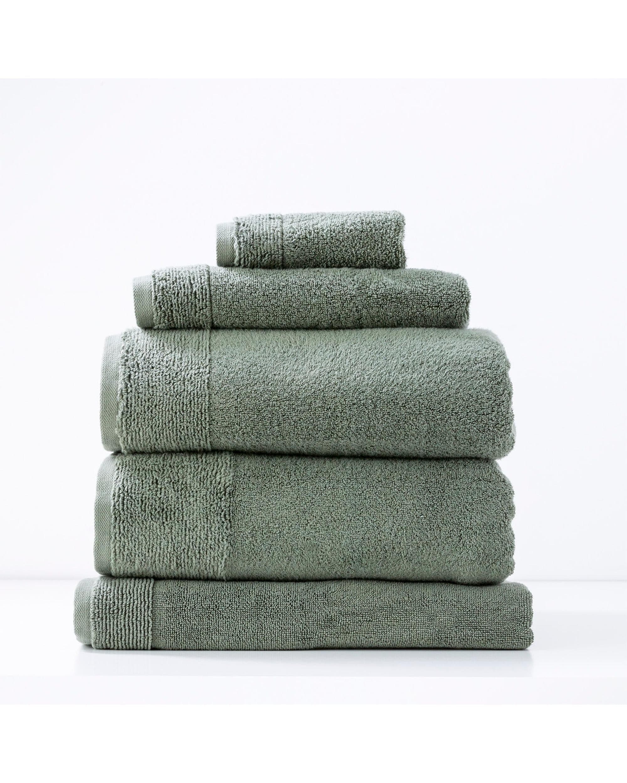 Renee Taylor Bathroom Towel Sets Aireys 650 GSM Zero Twist 5 Piece Agave