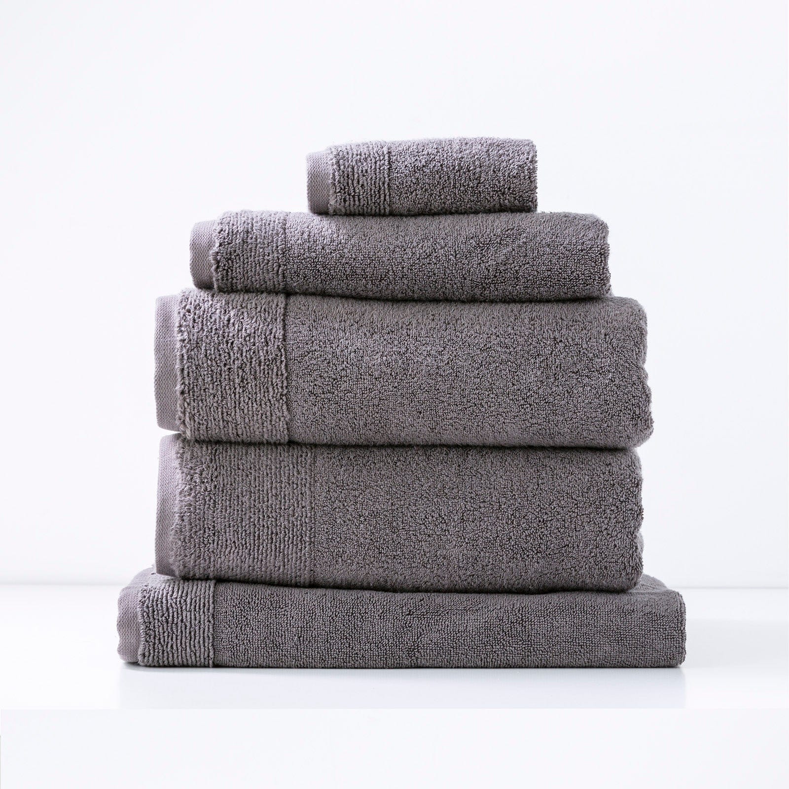 Renee Taylor Bathroom Towel Sets Aireys 650 GSM Zero Twist 5 Piece Nickel