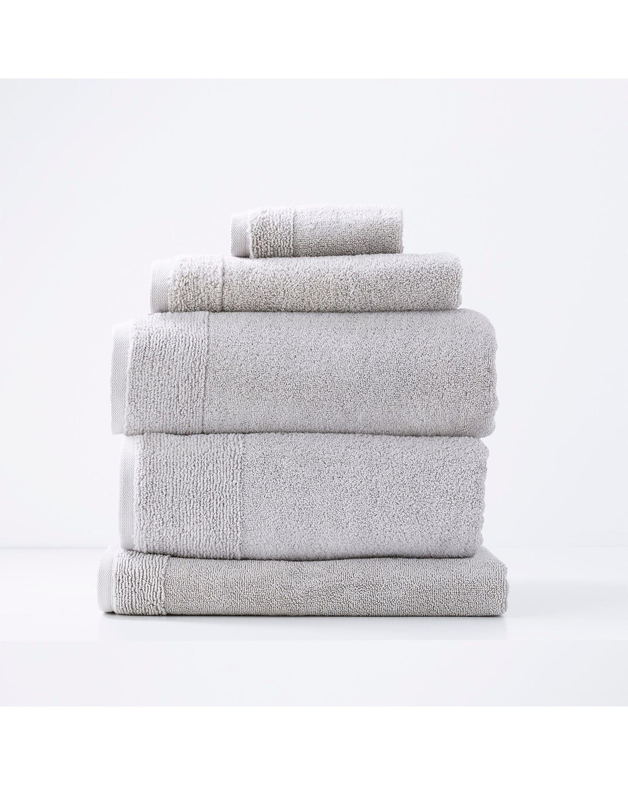 Renee Taylor Bathroom Towel Sets Aireys 650 GSM Zero Twist 5 Piece Vapour