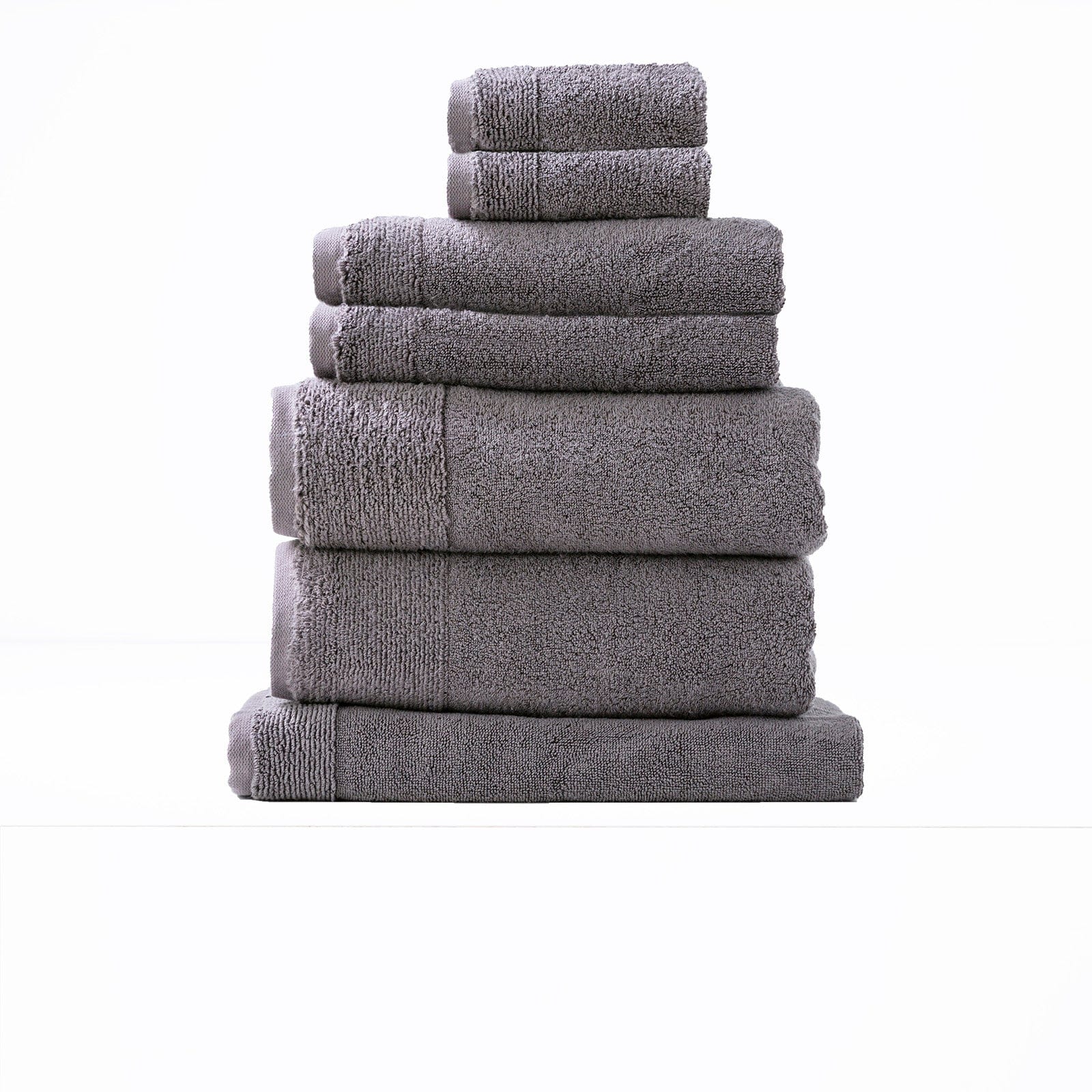 Renee Taylor Bathroom Towel Sets Aireys 650 GSM Zero Twist 7 Piece Nickel