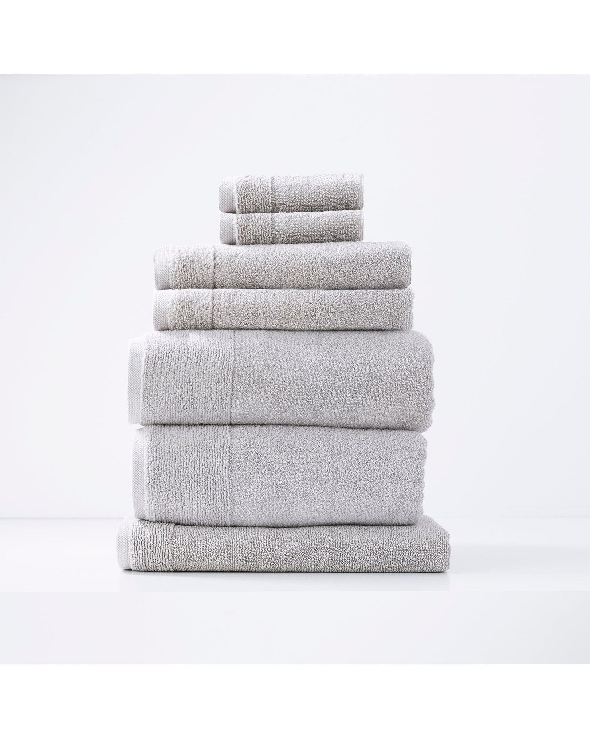 Renee Taylor Bathroom Towel Sets Aireys 650 GSM Zero Twist 7 Piece Vapour