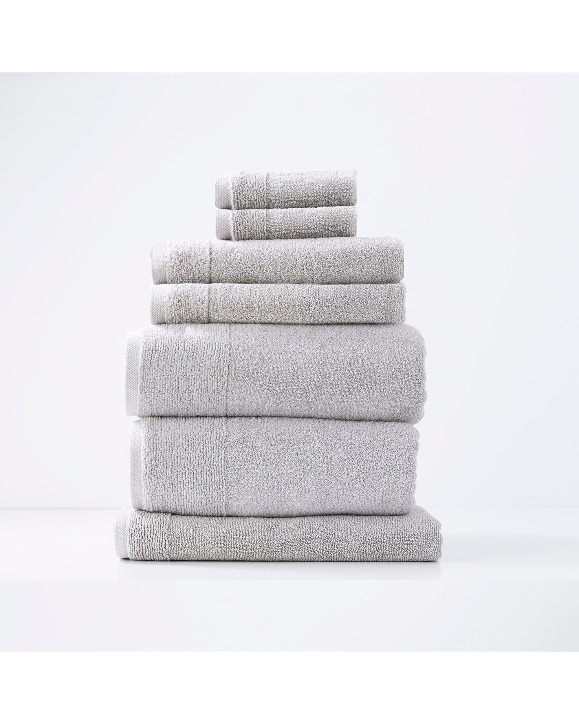 Renee Taylor Bathroom Towel Sets Aireys 650 GSM Zero Twist 7 Piece Vapour