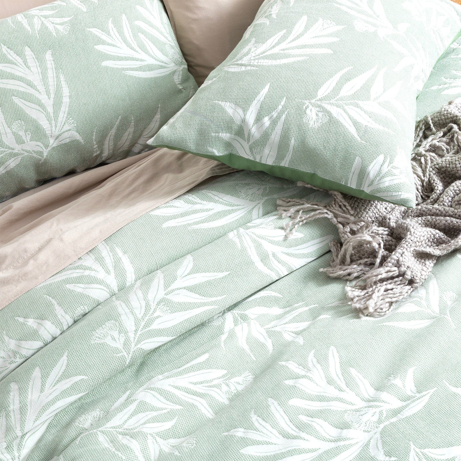 Renee Taylor Quilt Cover Bentley Cotton Jacquard Quilt Cover - JUNIPER