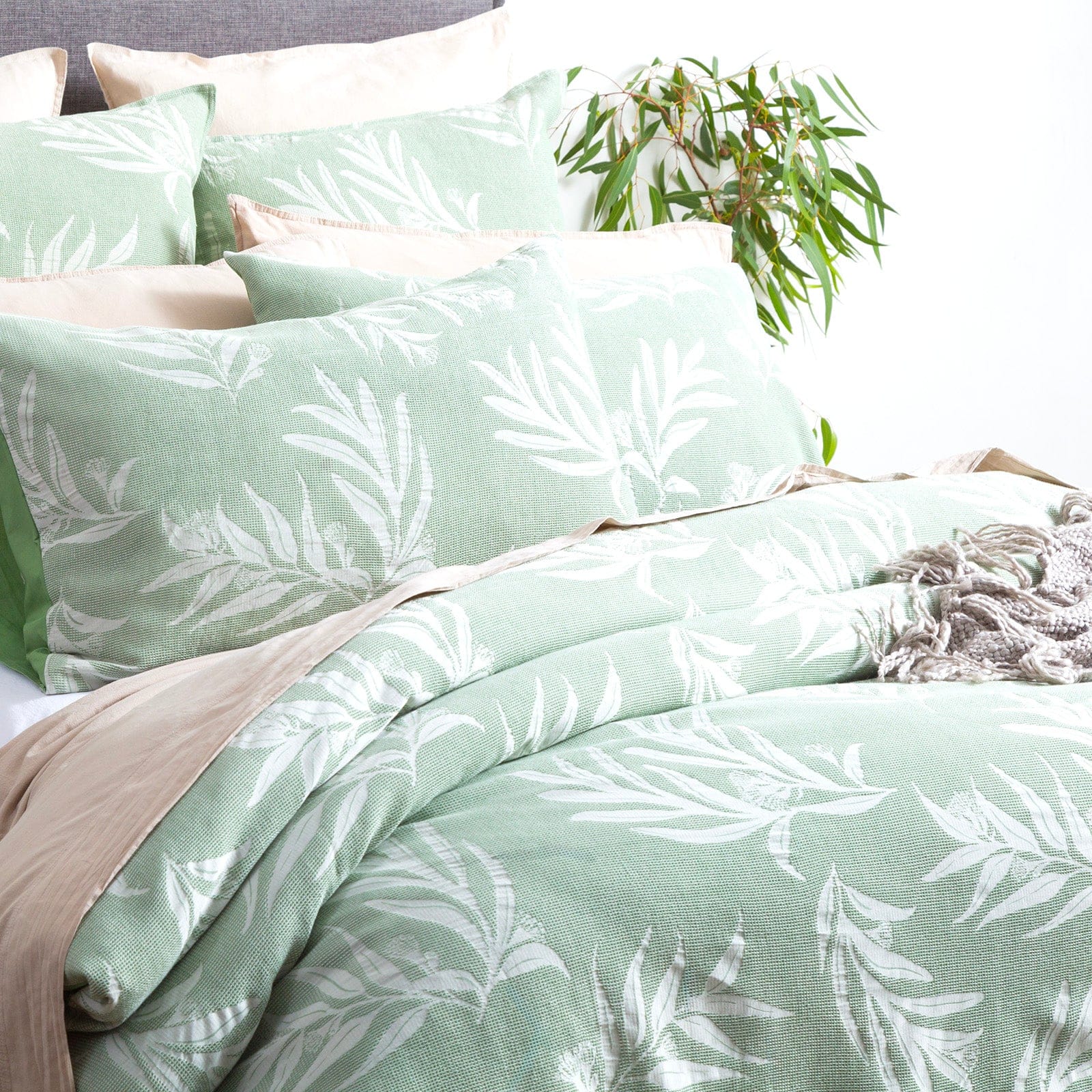Renee Taylor Quilt Cover Bentley Cotton Jacquard Quilt Cover - JUNIPER