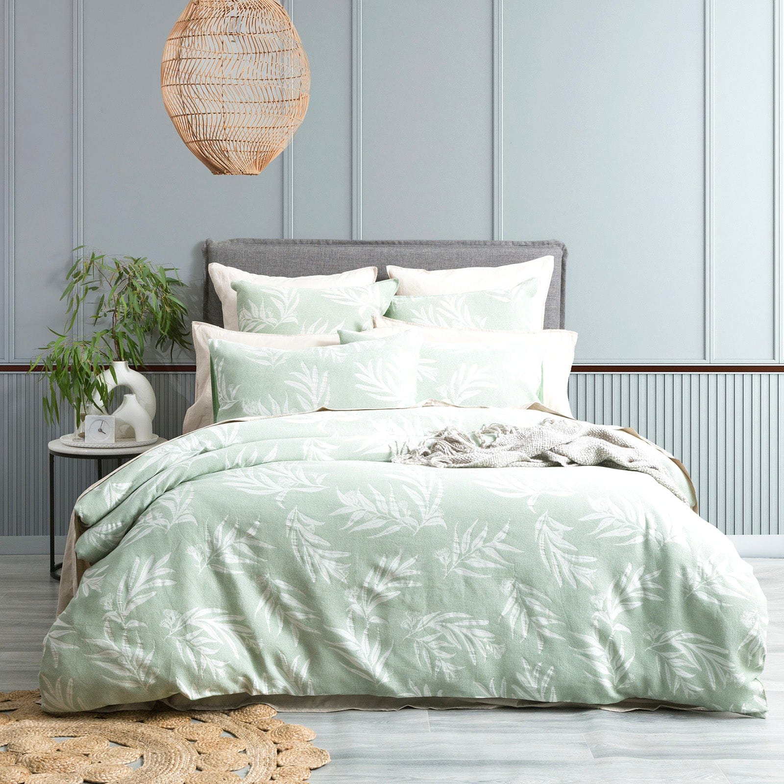 Renee Taylor Quilt Cover Bentley Cotton Jacquard Quilt Cover - JUNIPER