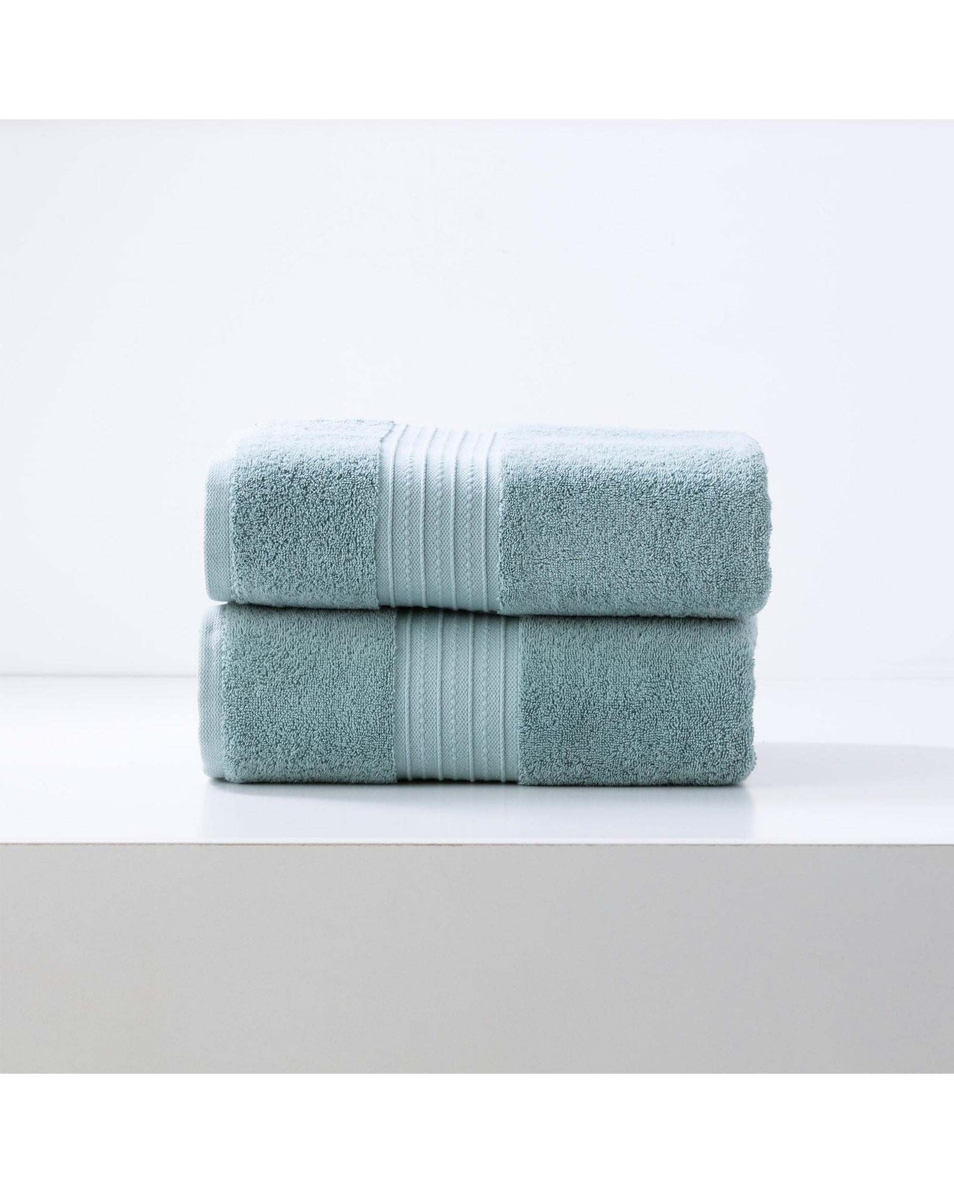 Renee Taylor Bathroom Towel Sets Brentwood 650 GSM Low Twist 2 Pack Bath Sheet - GRAY MIST