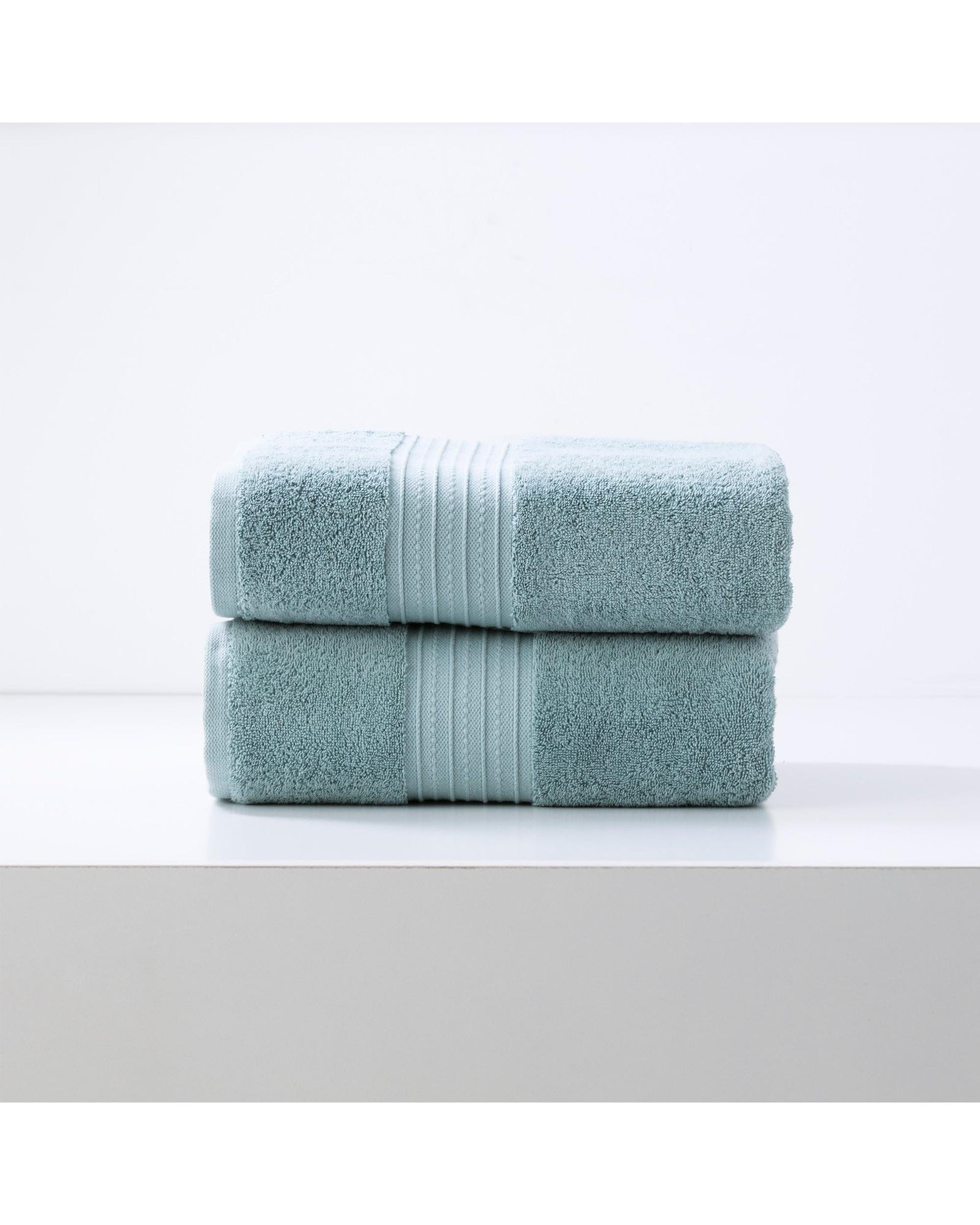 Renee Taylor Bathroom Towel Sets Brentwood 650 GSM Low Twist 2 Pack Bath Sheet - GRAY MIST