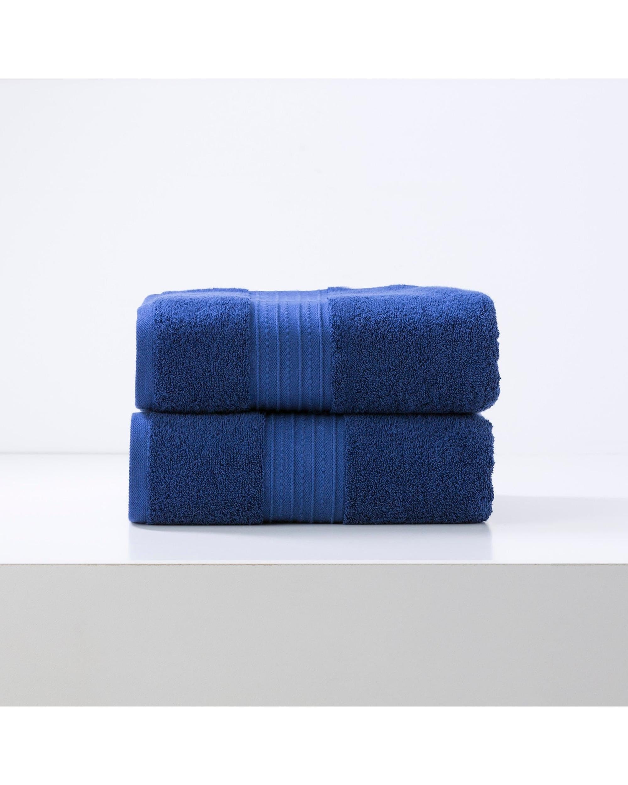 Renee Taylor Bathroom Towel Sets Brentwood 650 GSM Low Twist 2 Pack Bath Sheet - ROYAL