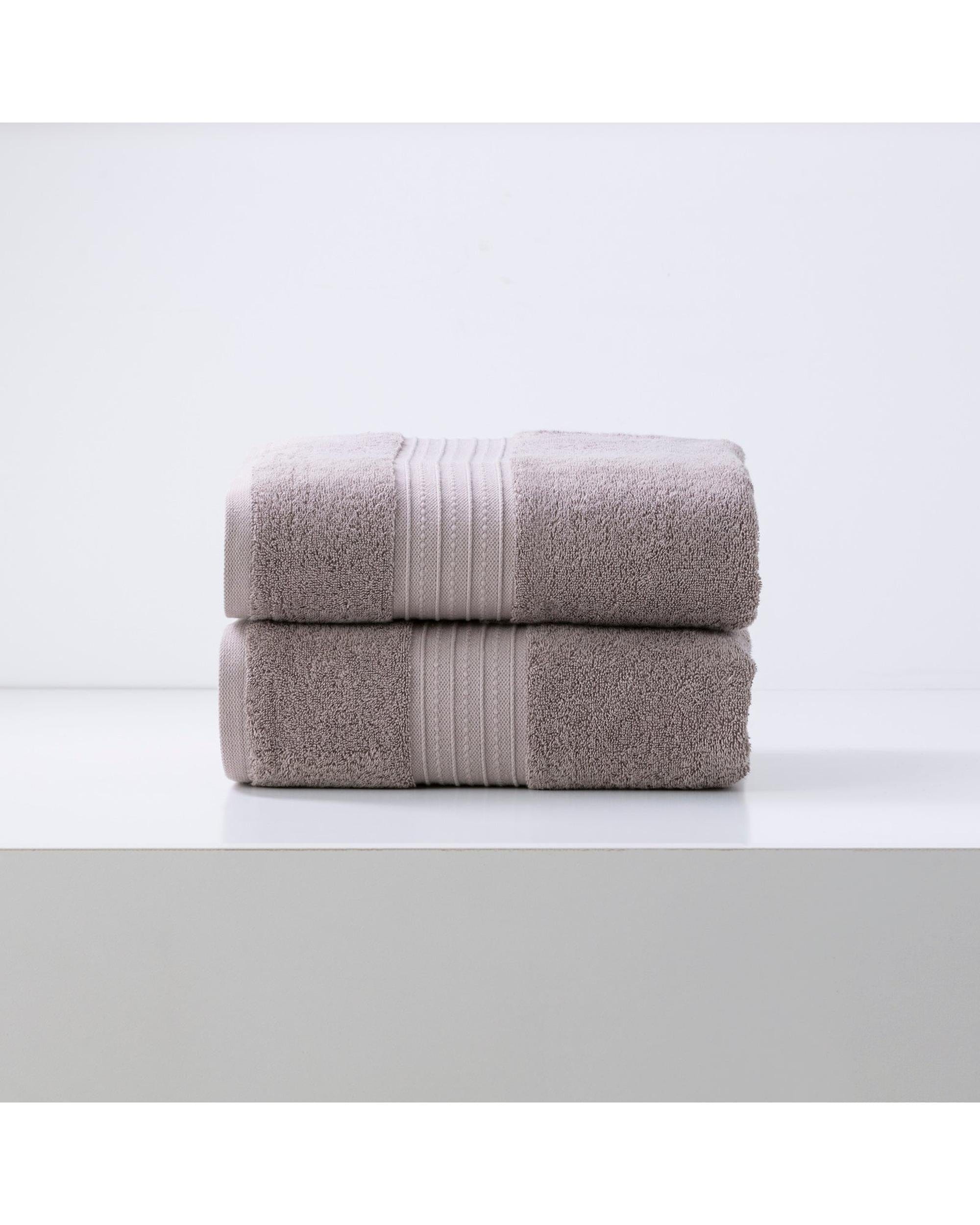 Renee Taylor Bathroom Towel Sets Brentwood 650 GSM Low Twist 2 Pack Bath Sheet - WHISPER
