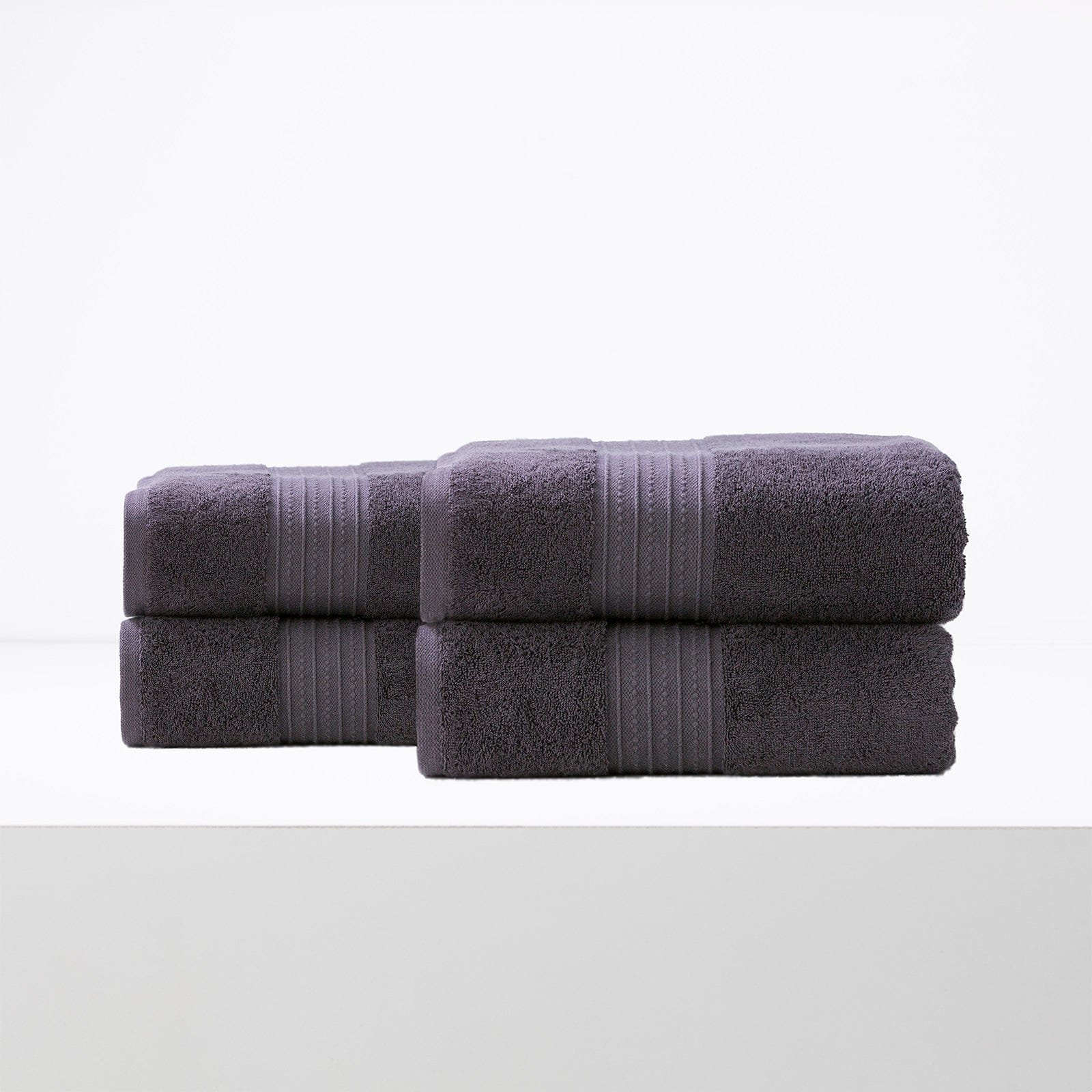 Renee Taylor Bathroom Towel Sets Brentwood 650 GSM Low Twist 4 Pack Bath Sheet Carbon