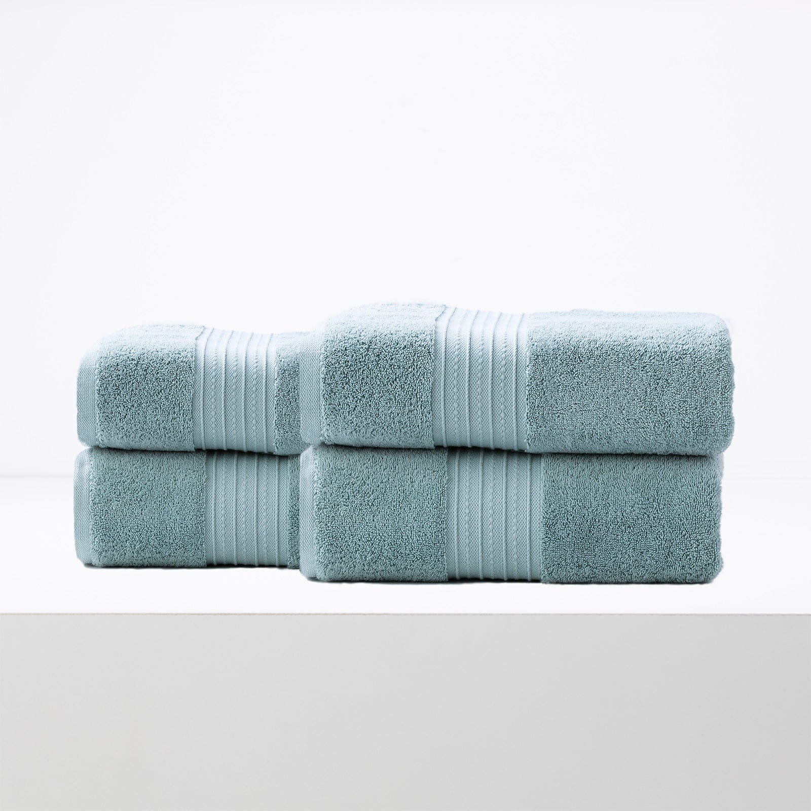 Renee Taylor Bathroom Towel Sets Brentwood 650 GSM Low Twist 4 Pack Bath Sheet Gray Mist