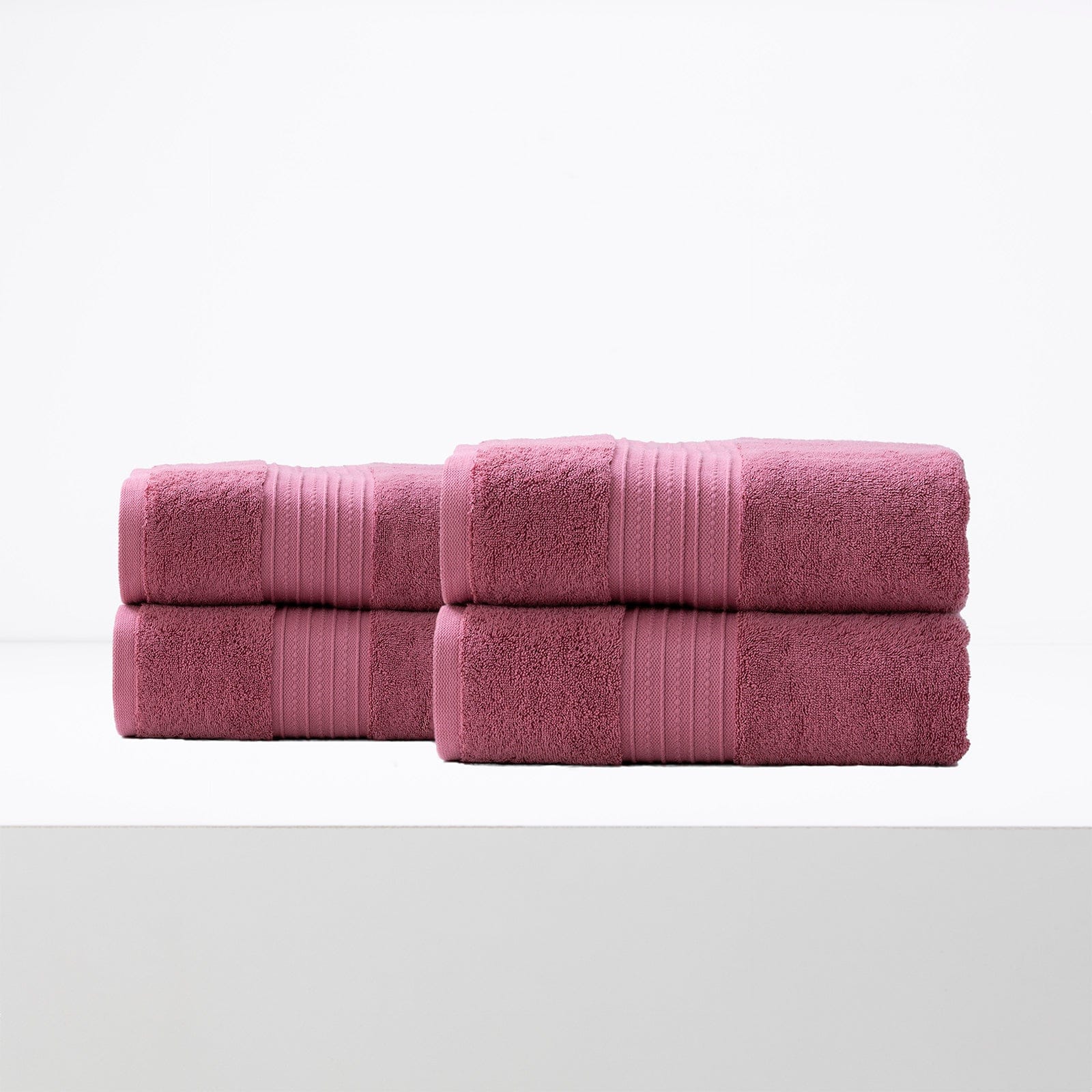Renee Taylor Bathroom Towel Sets Brentwood 650 GSM Low Twist 4 Pack Bath Sheet Rosebud
