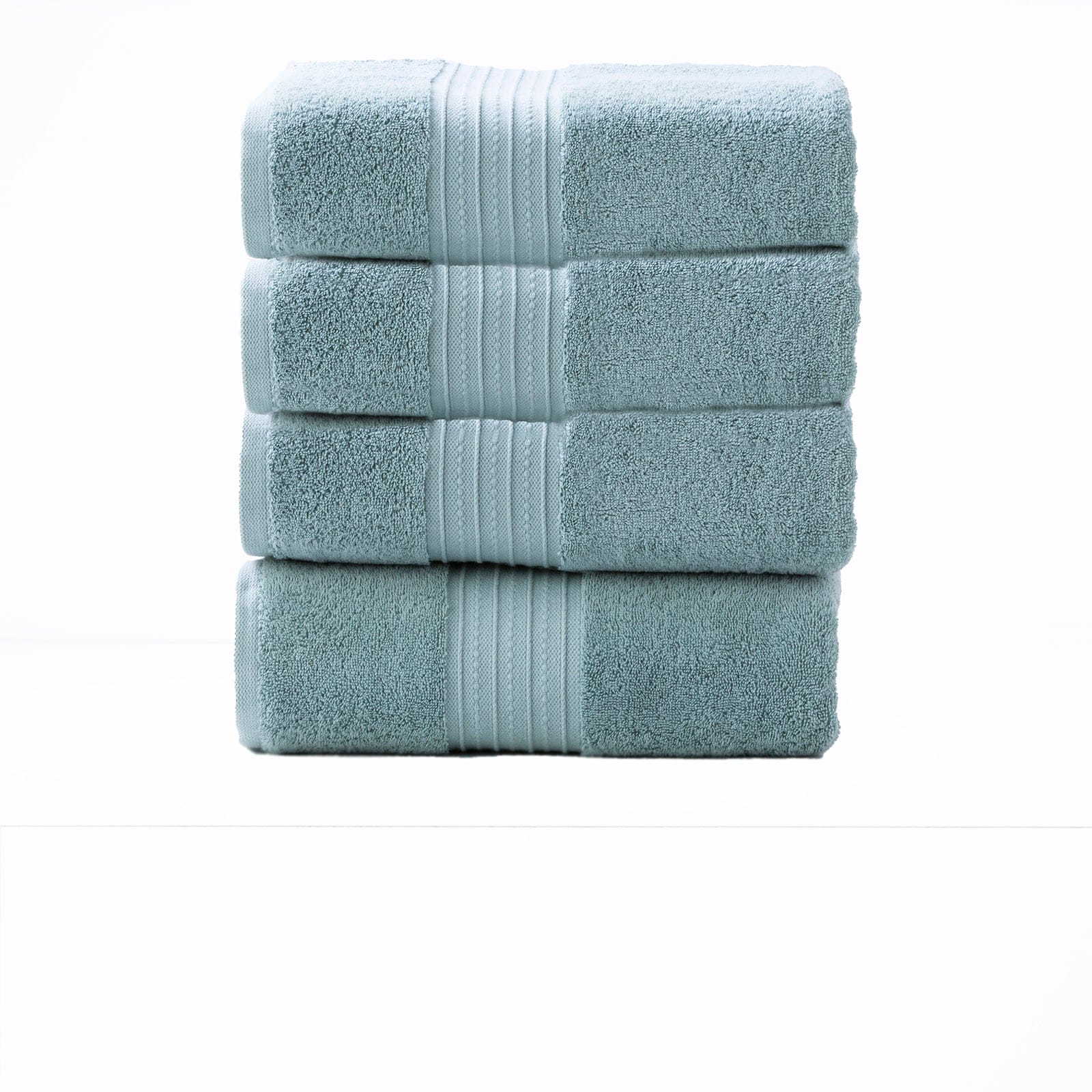 Renee Taylor Bathroom Towel Sets Brentwood 650 GSM Low Twist 4 Piece Bath Towel Gray Mist
