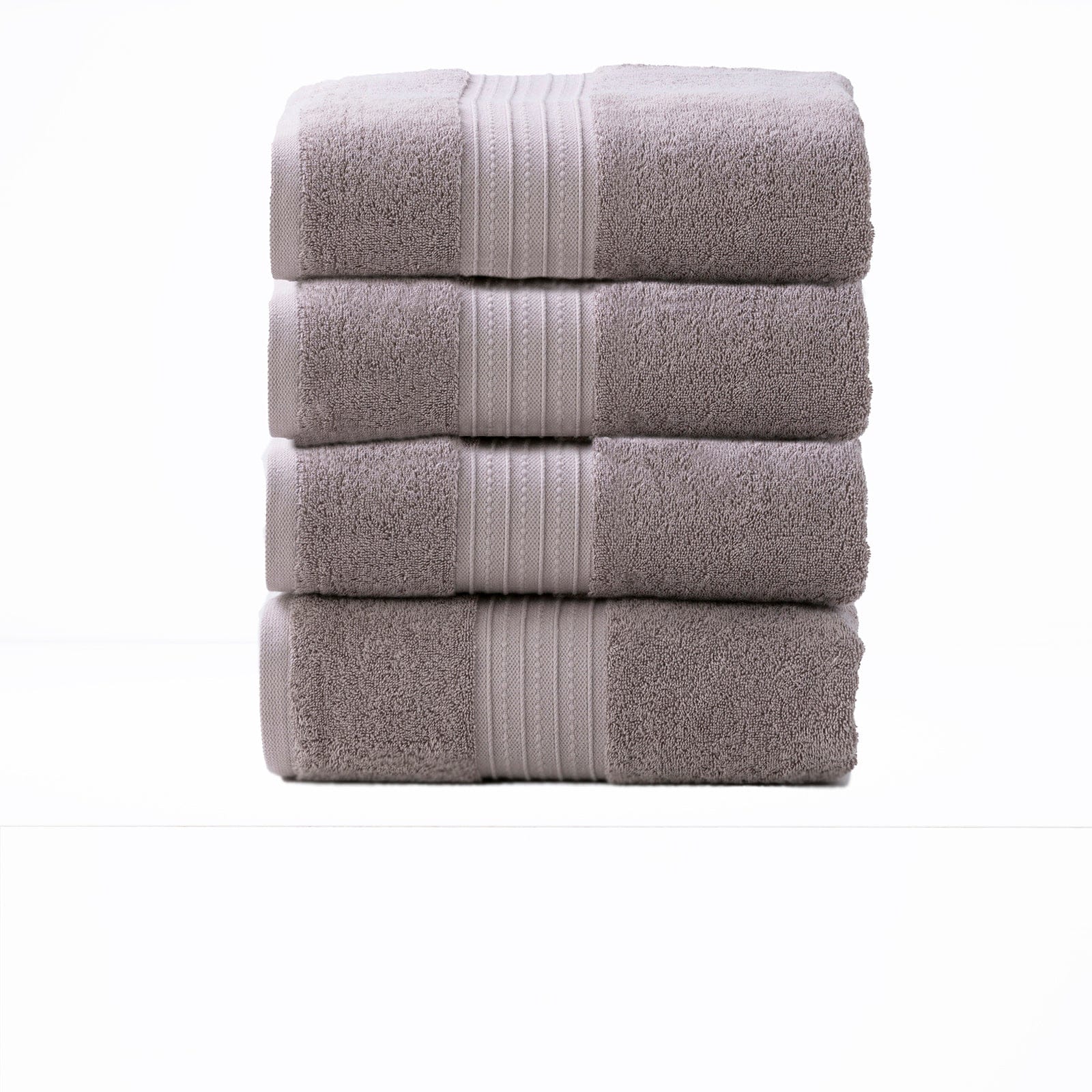 Renee Taylor Bathroom Towel Sets Brentwood 650 GSM Low Twist 4 Piece Bath Towel Whisper
