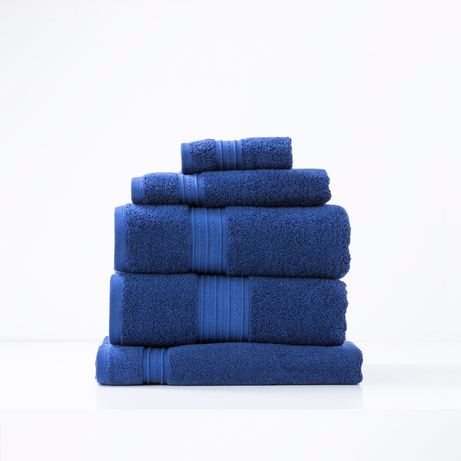Renee Taylor Bathroom Towel Sets Brentwood 650 GSM Low Twist 5 Piece Royal