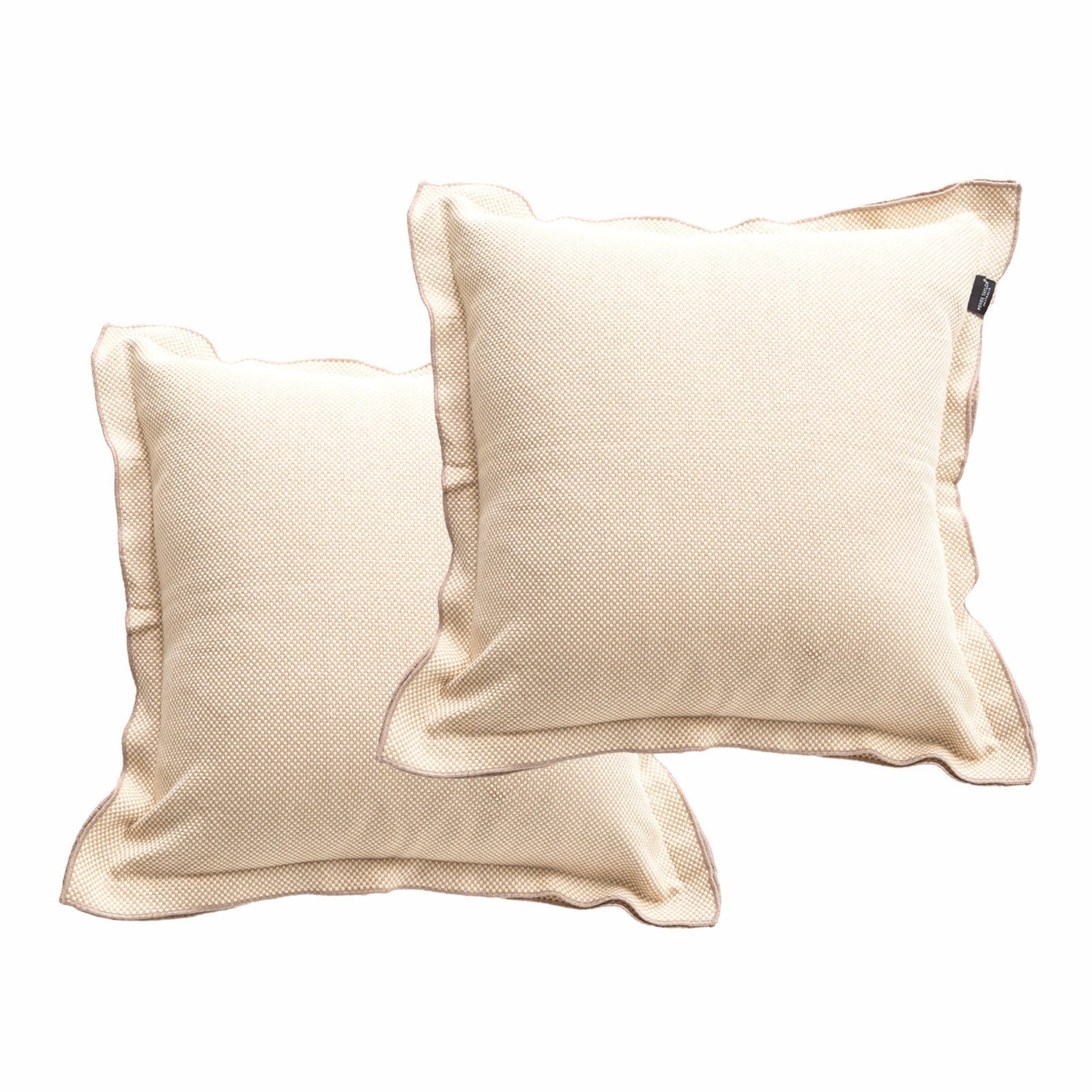 Renee Taylor Cushion Campbell Stone washed Yarn-dyed Cushion Twin Pack 50 x 50 Cms Feather Filled Natural