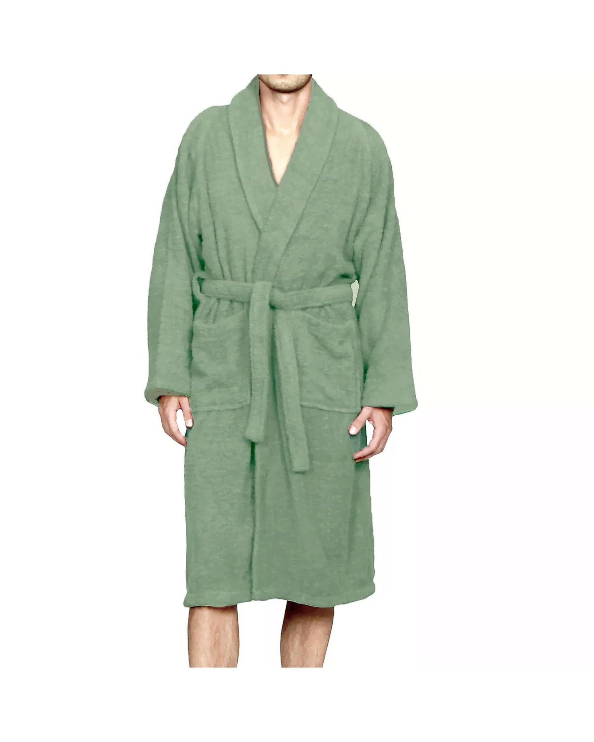 Renee Taylor Pajamas Chalet Quick Dry Terry Cotton Bath Robes - Eucalyptus