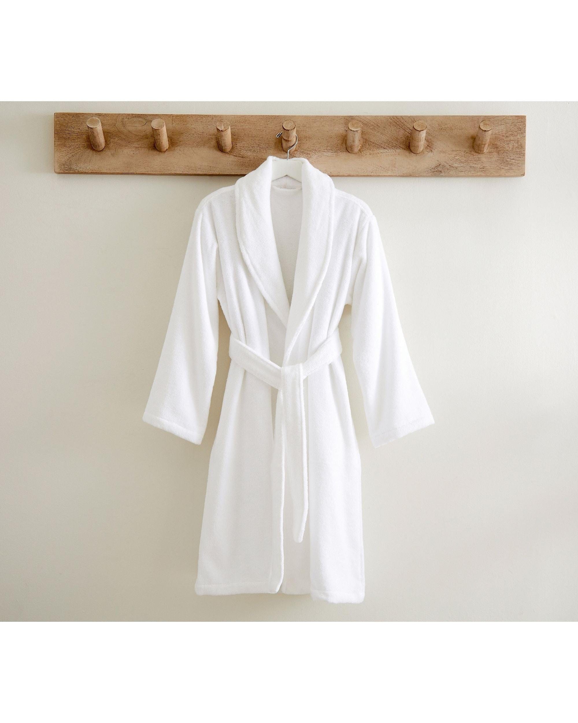 Renee Taylor Pajamas Chalet Quick Dry Terry Cotton Bath Robes - WHITE