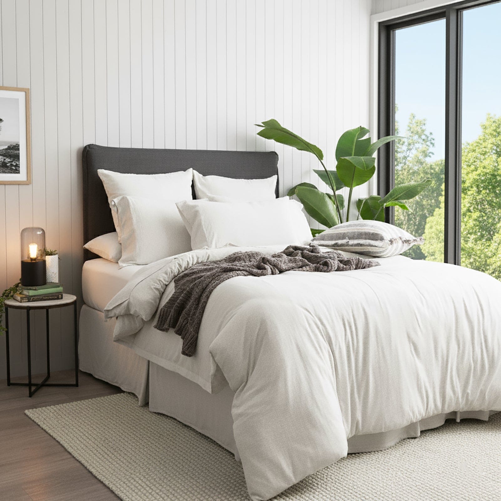 Renee Taylor Quilt Cover Comfort T’s Organic Cotton Melange Jersey Quilt Cover Set - Ecru