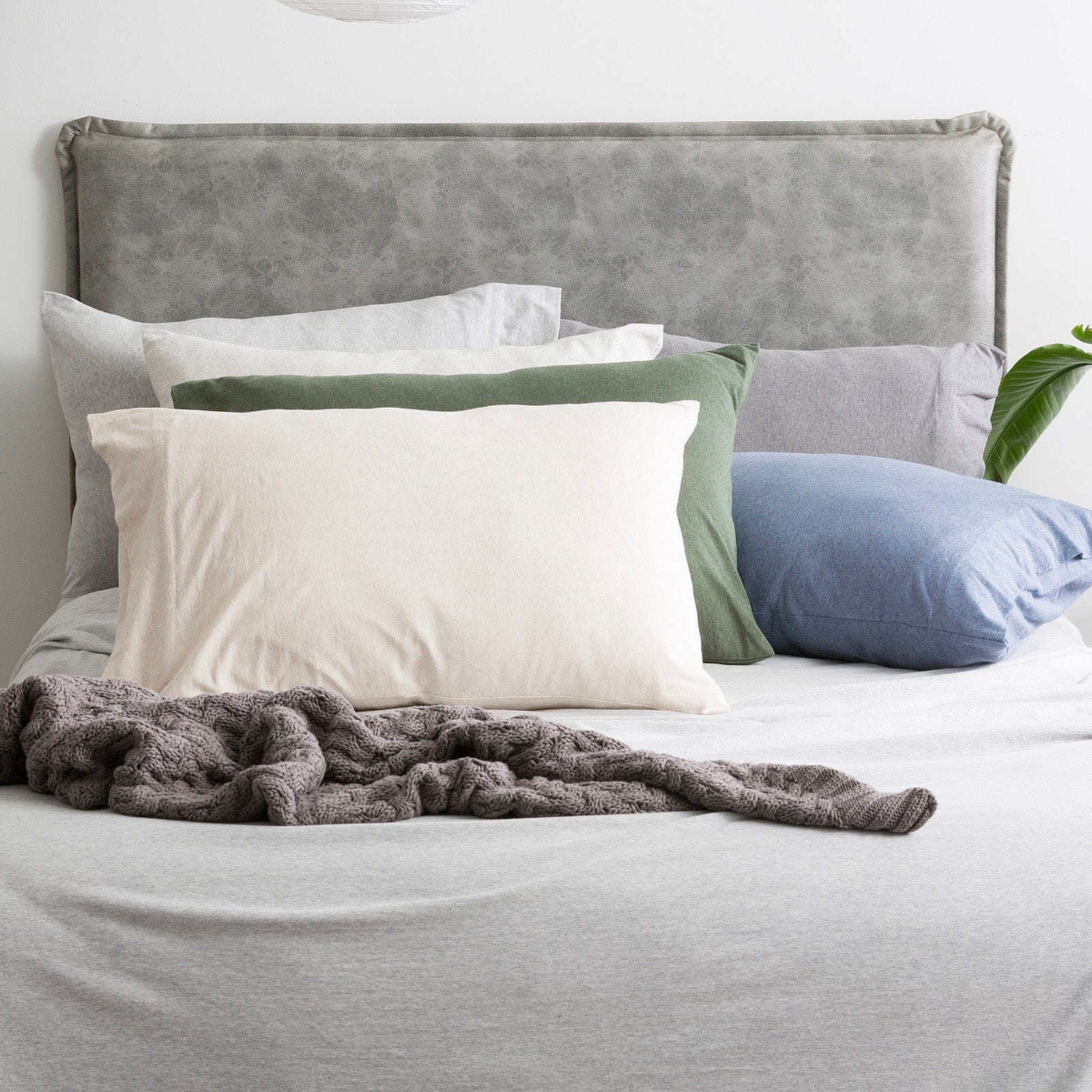 Renee Taylor Quilt Cover Comfort T’s Organic Cotton Melange Jersey Quilt Cover Set - Grey Marle