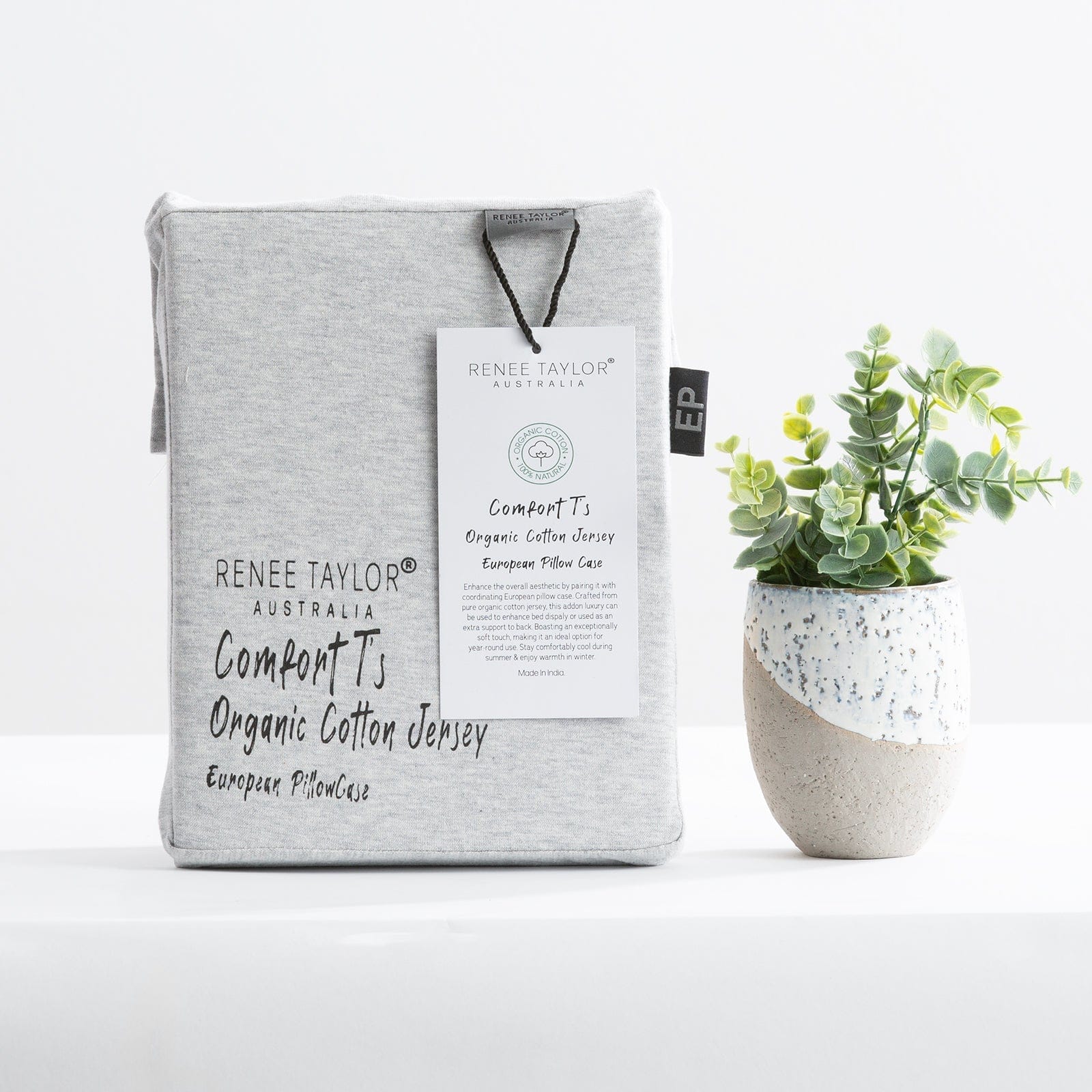 Renee Taylor Quilt Cover Comfort T’s Organic Cotton Melange Jersey Quilt Cover Set - Grey Marle