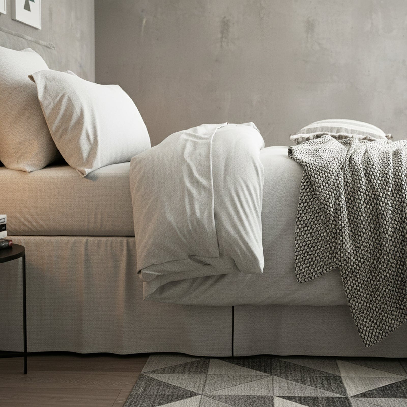 Renee Taylor Quilt Cover Comfort T’s Organic Cotton Melange Jersey Quilt Cover Set - Grey Marle