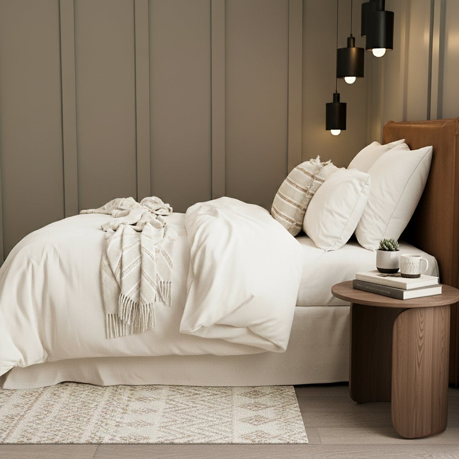 Renee Taylor Quilt Cover Comfort T’s Organic Cotton Melange Jersey Quilt Cover Set - Oatmeal