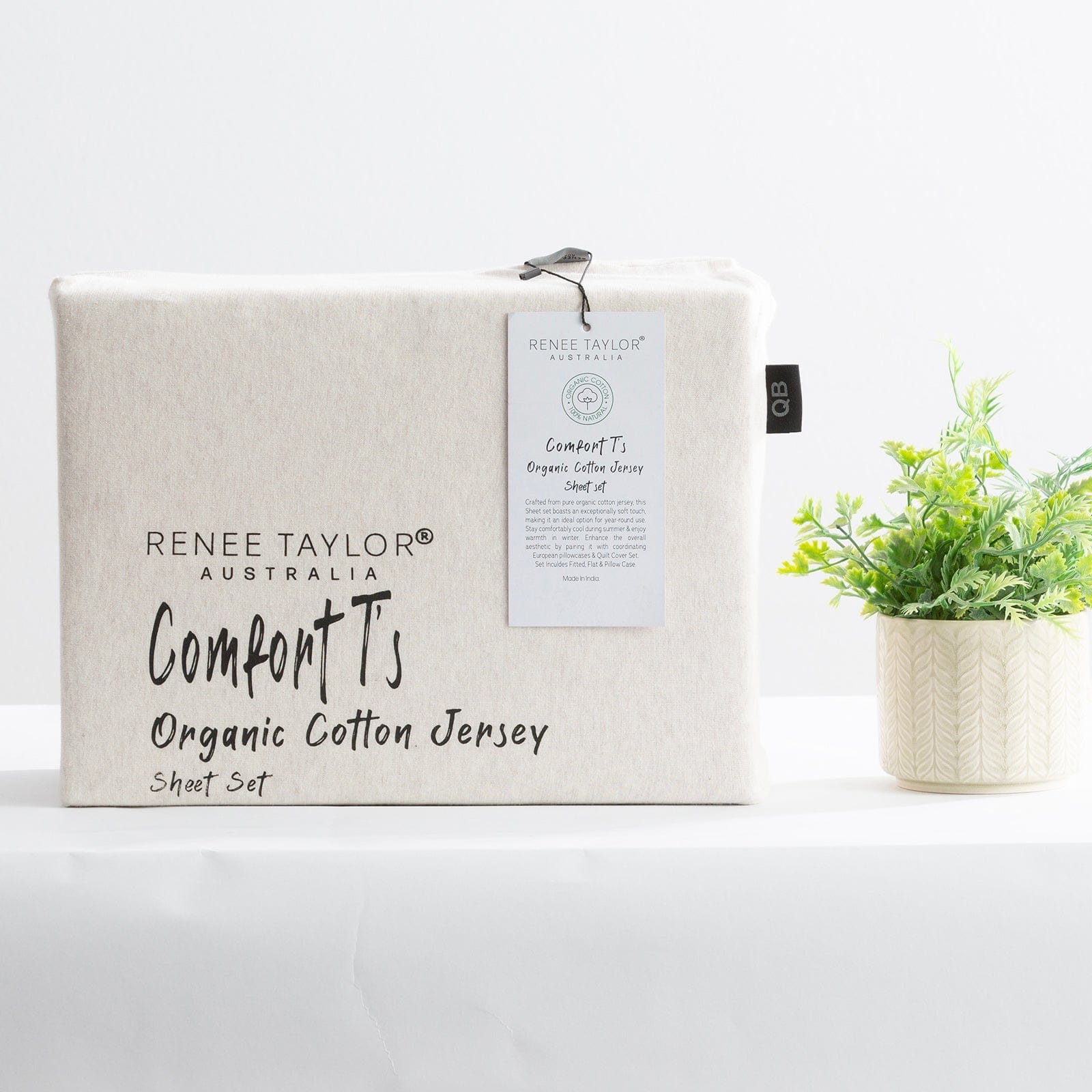 Renee Taylor Bed Sheets | Comfort T’s Organic Cotton Melange Jersey Sheet Set