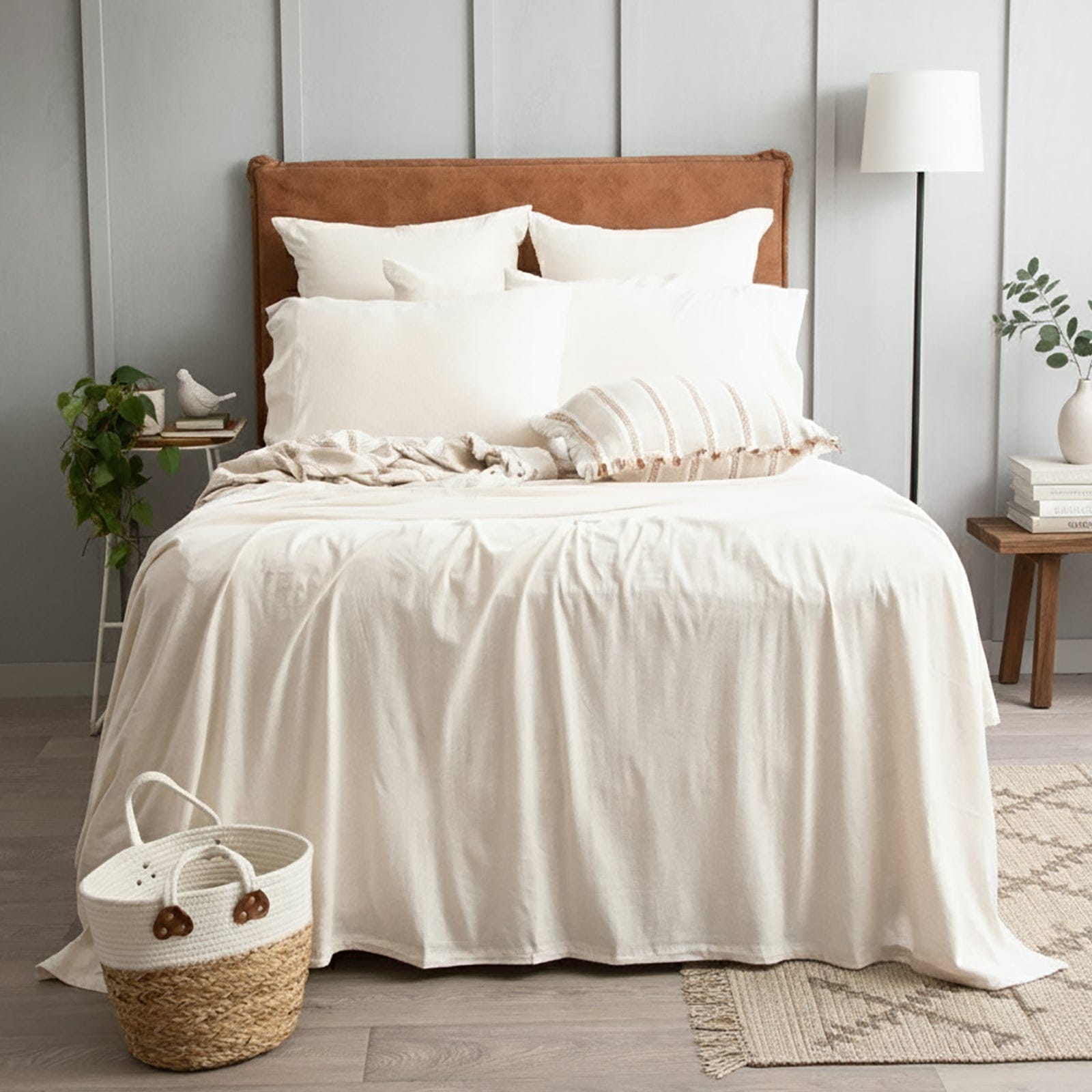 Renee Taylor Bed Sheets | Comfort T’s Organic Cotton Melange Jersey Sheet Set
