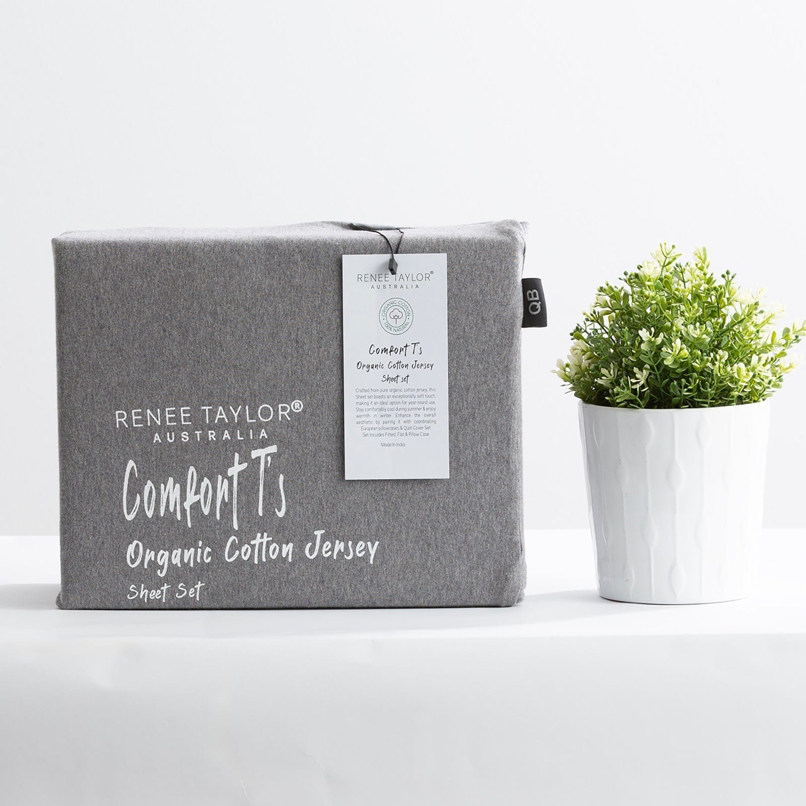 Renee Taylor Bed Sheets | Comfort T’s Organic Cotton Melange Jersey Sheet Set