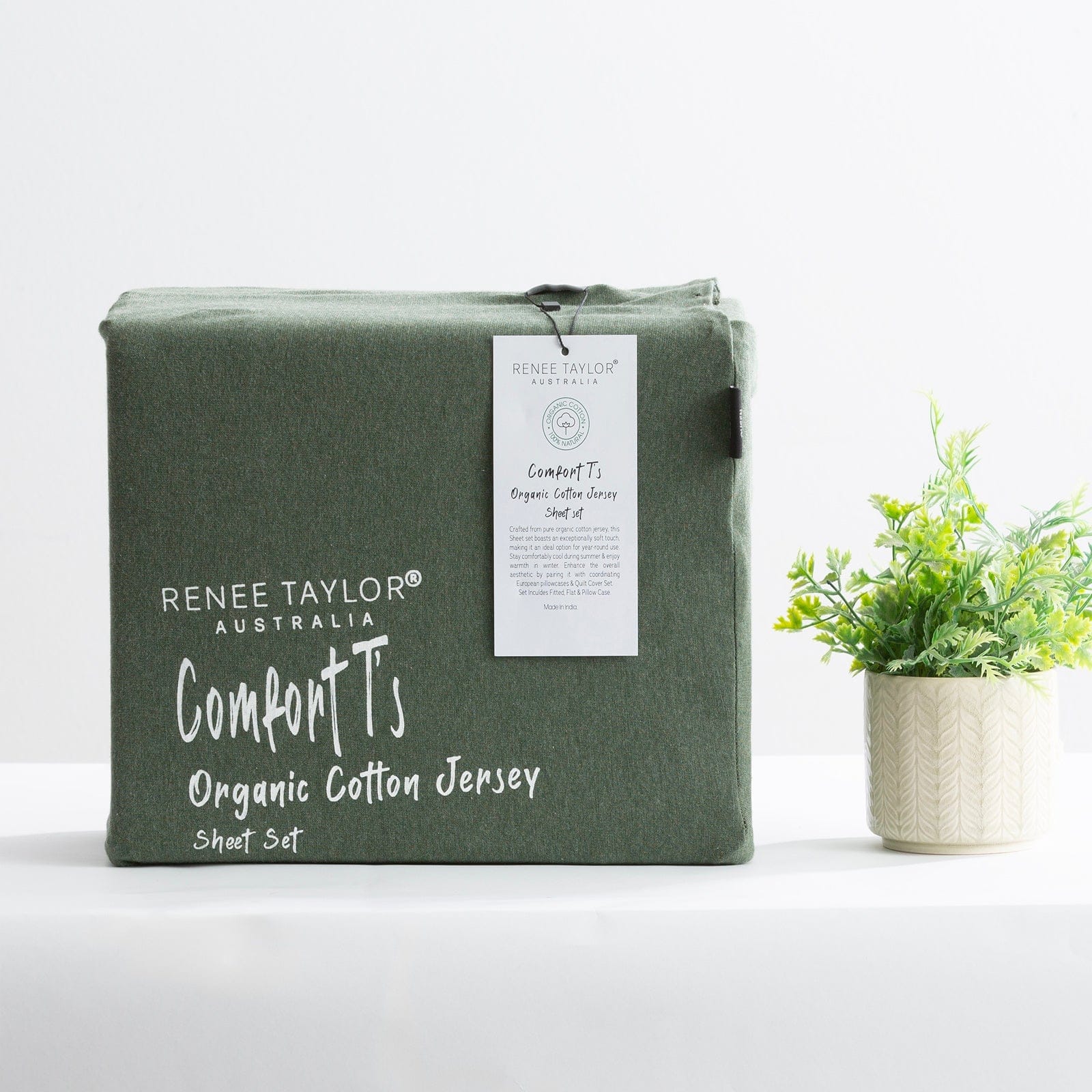 Renee Taylor Bed Sheets | Comfort T’s Organic Cotton Melange Jersey Sheet Set