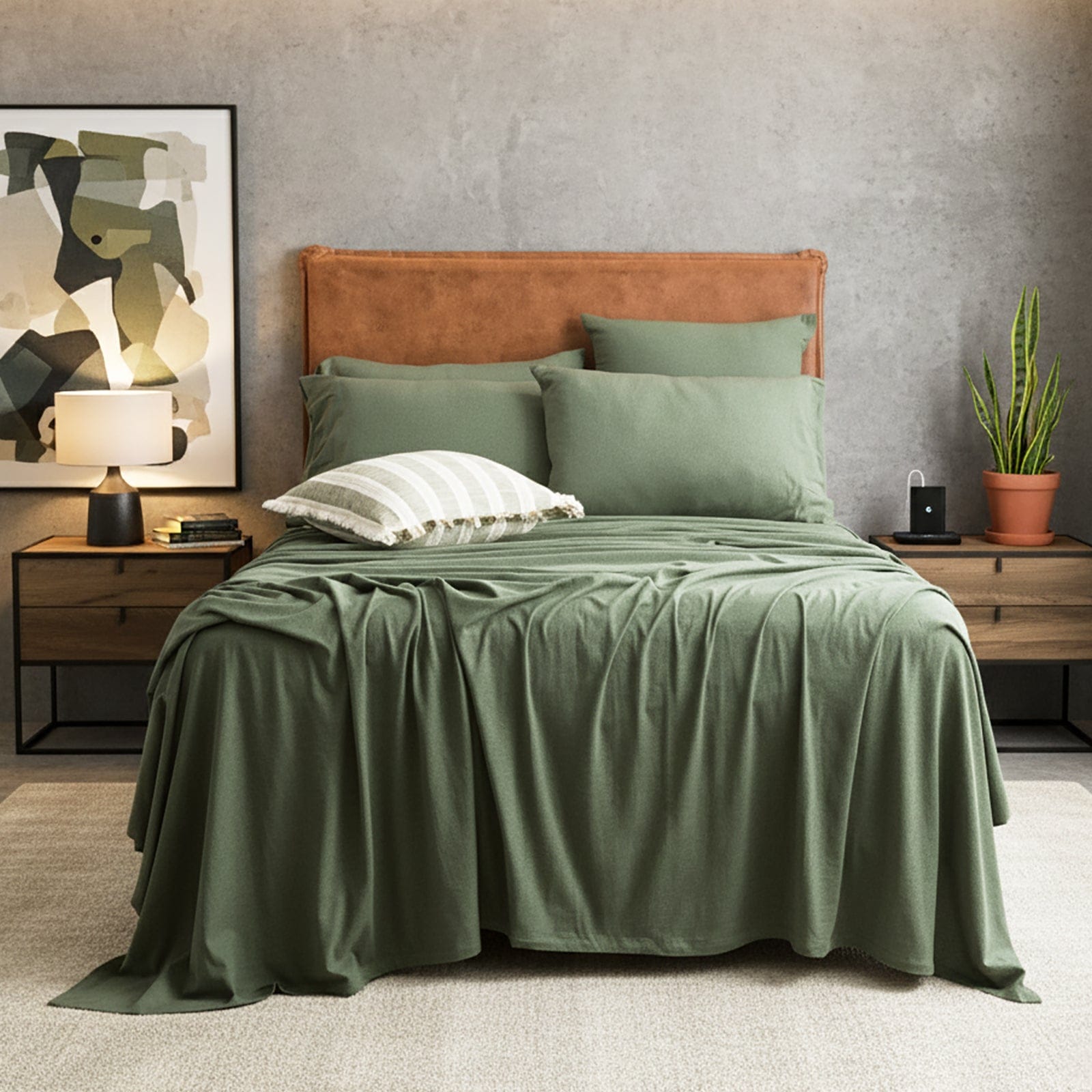 Renee Taylor Bed Sheets | Comfort T’s Organic Cotton Melange Jersey Sheet Set