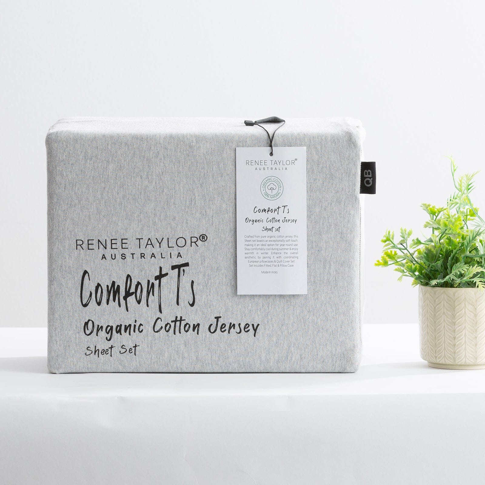 Renee Taylor Bed Sheets | Comfort T’s Organic Cotton Melange Jersey Sheet Set