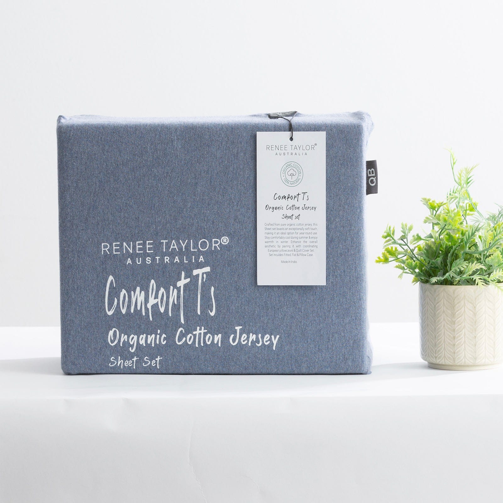 Renee Taylor Bed Sheets | Comfort T’s Organic Cotton Melange Jersey Sheet Set