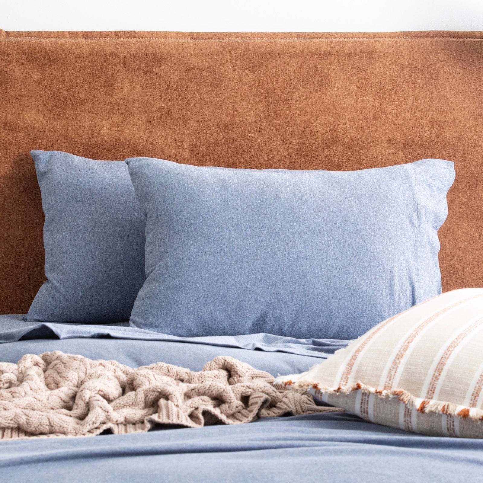 Renee Taylor Bed Sheets | Comfort T’s Organic Cotton Melange Jersey Sheet Set
